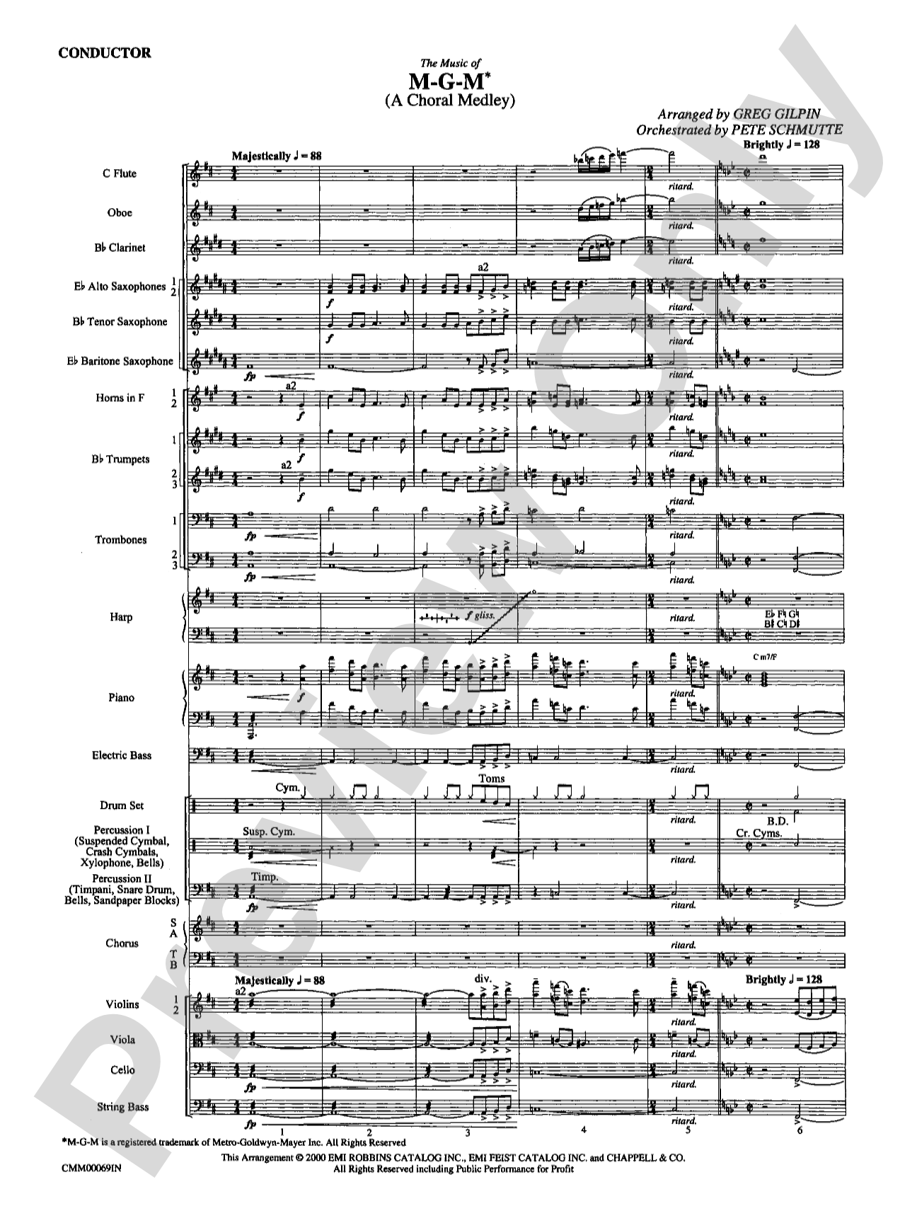 The Music of M-G-M (A Choral Medley): Score