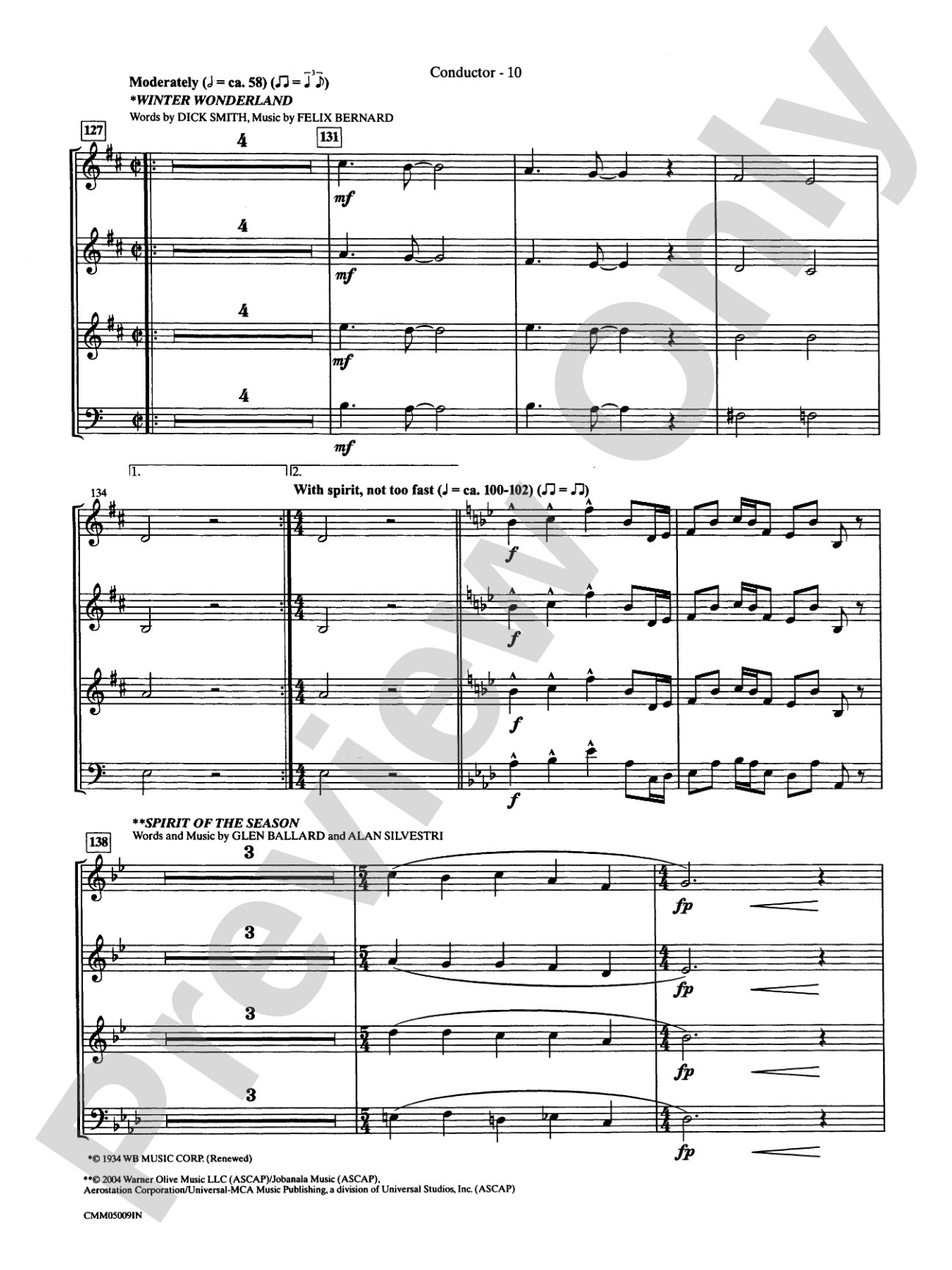 The Polar Express: A Choral Medley: Choral Instrumental Parts
