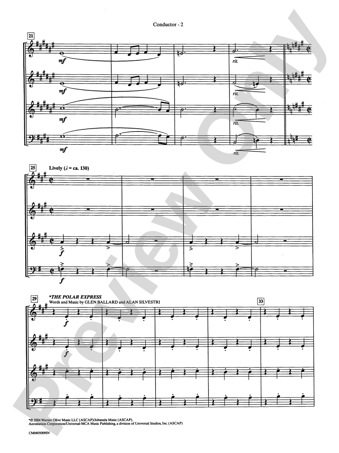 The Polar Express: A Choral Medley: Choral Instrumental Parts