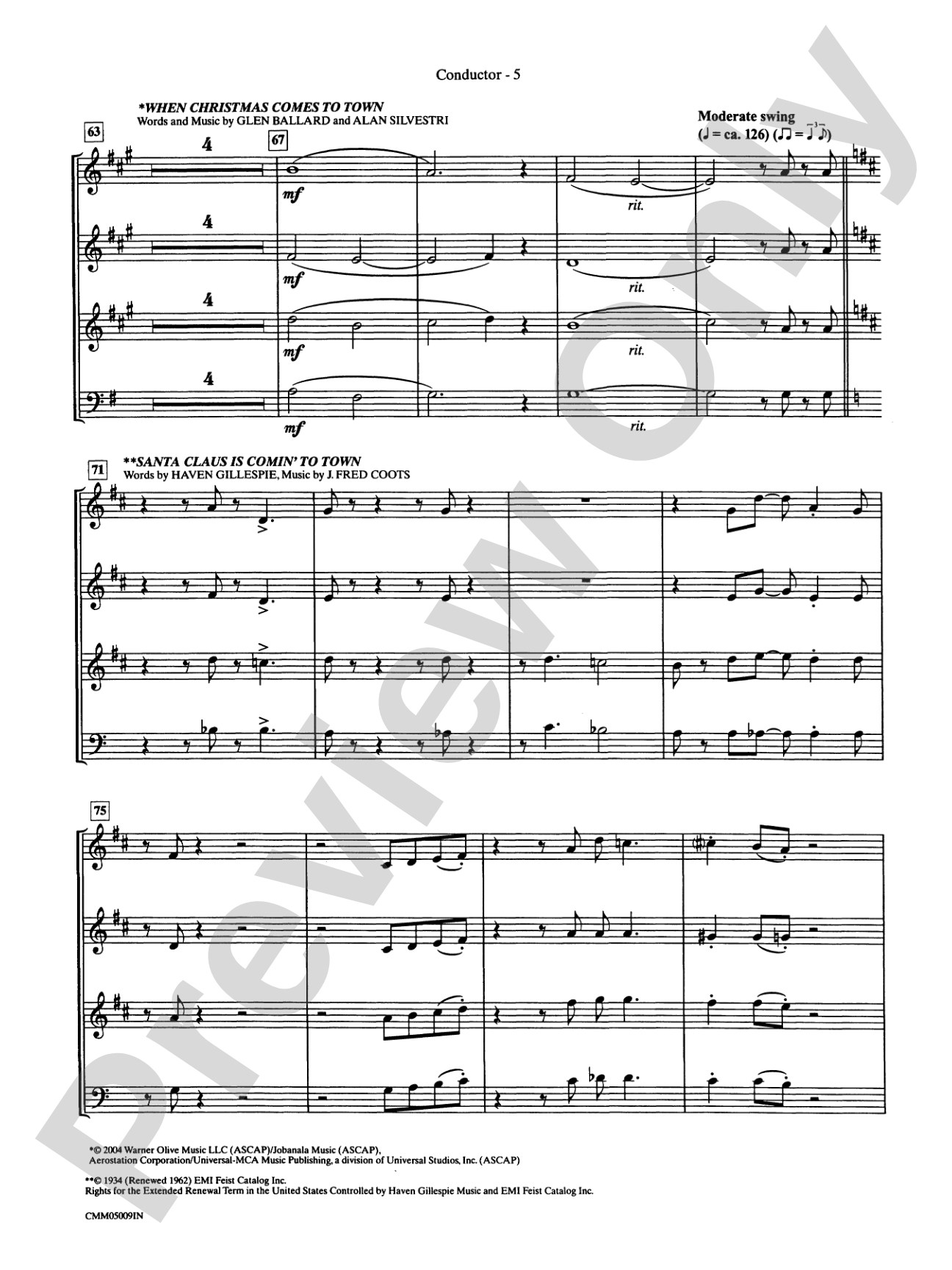 The Polar Express: A Choral Medley: Choral Instrumental Parts