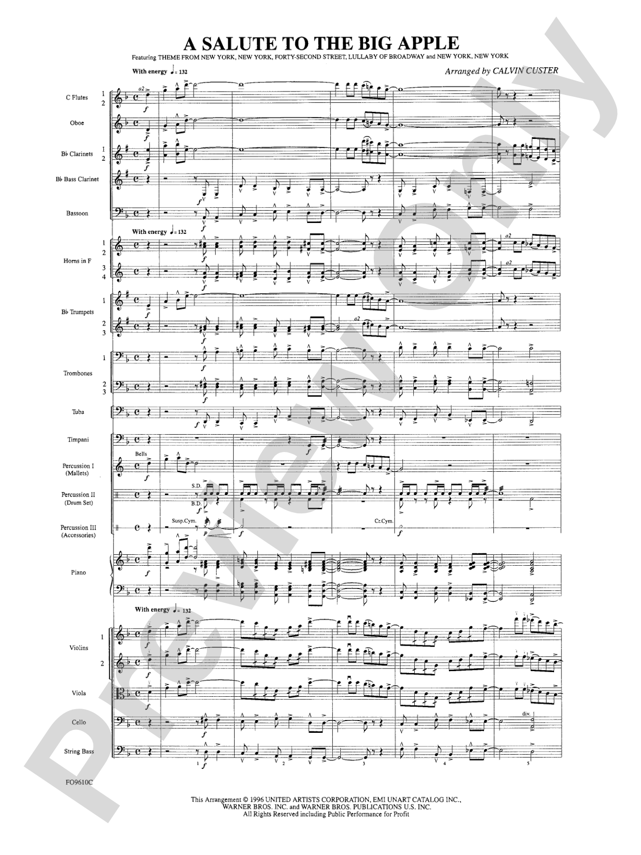 A Salute to the Big Apple: Full Orchestra Conductor Score & Parts