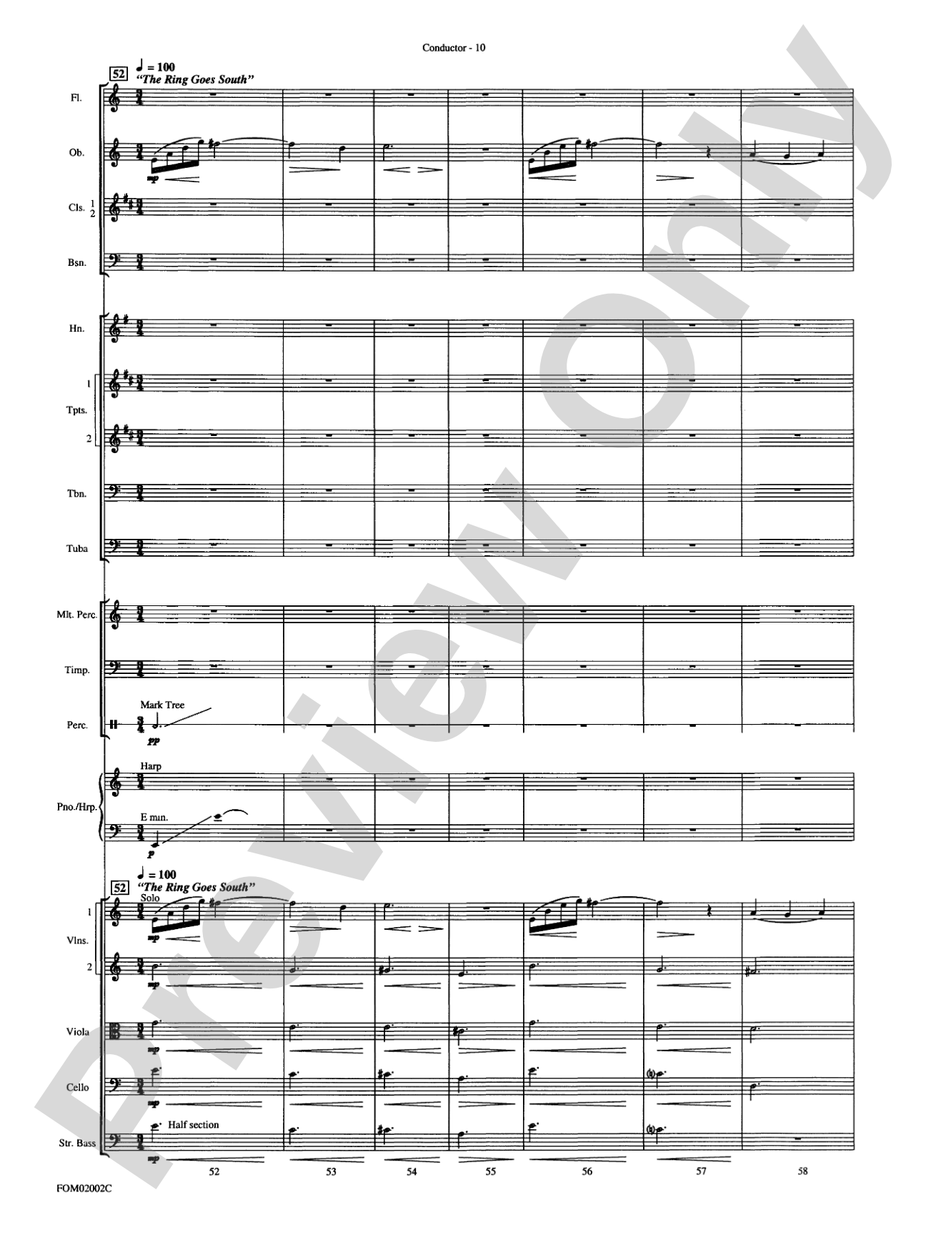 The Lord of the Rings: The Fellowship of the Ring: Full Orchestra Conductor Score & Parts