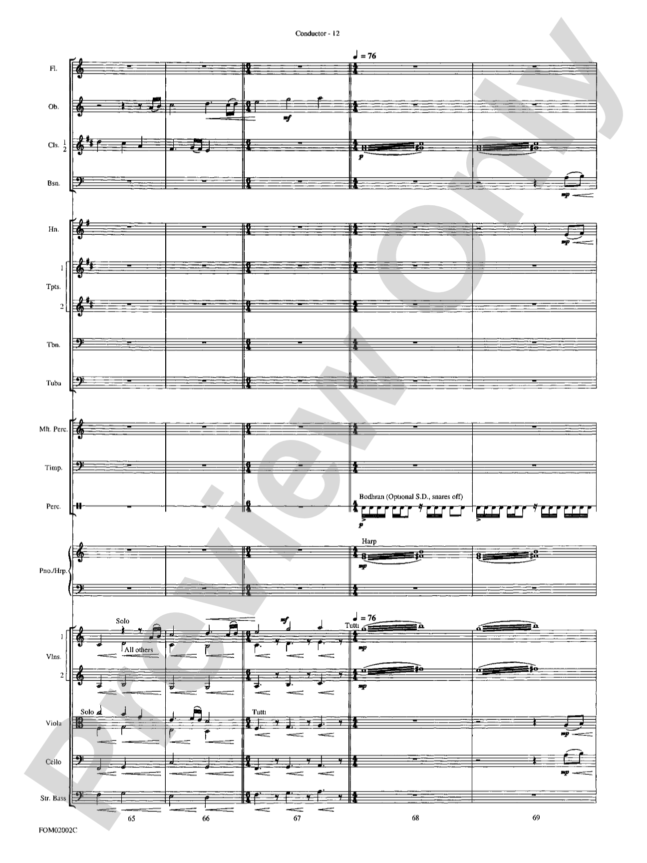 The Lord of the Rings: The Fellowship of the Ring: Full Orchestra Conductor Score & Parts