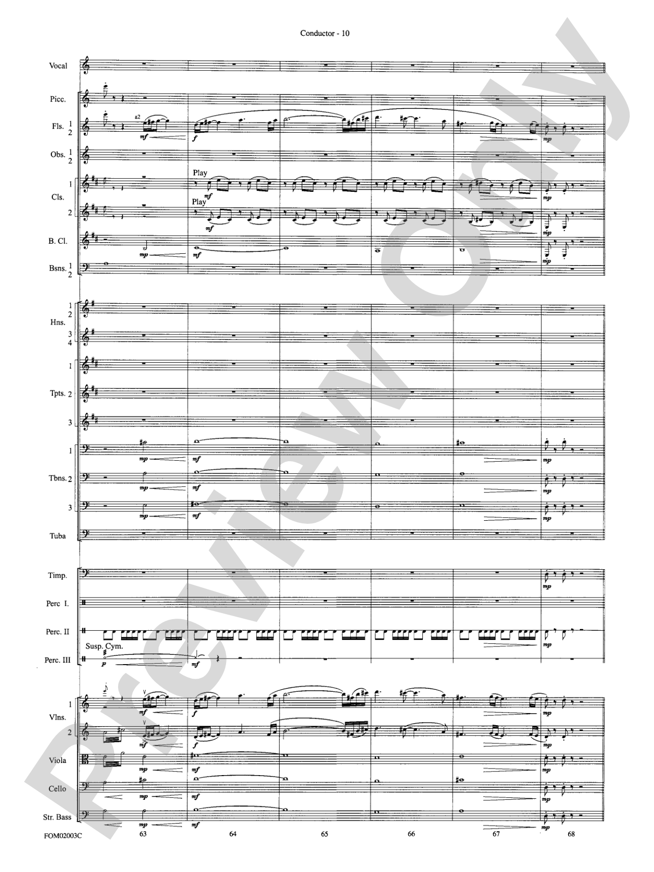 The Lord of the Rings: The Fellowship of the Ring, Symphonic Suite from: Full Orchestra Conductor Score & Parts