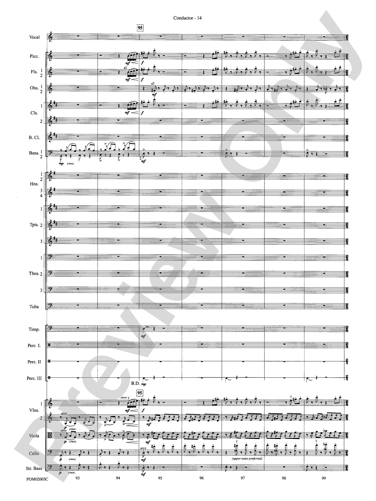 The Lord of the Rings: The Fellowship of the Ring, Symphonic Suite from: Full Orchestra Conductor Score & Parts