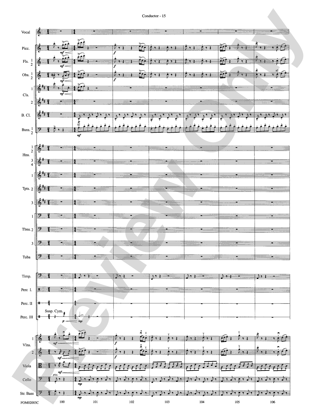 The Lord of the Rings: The Fellowship of the Ring, Symphonic Suite from: Full Orchestra Conductor Score & Parts