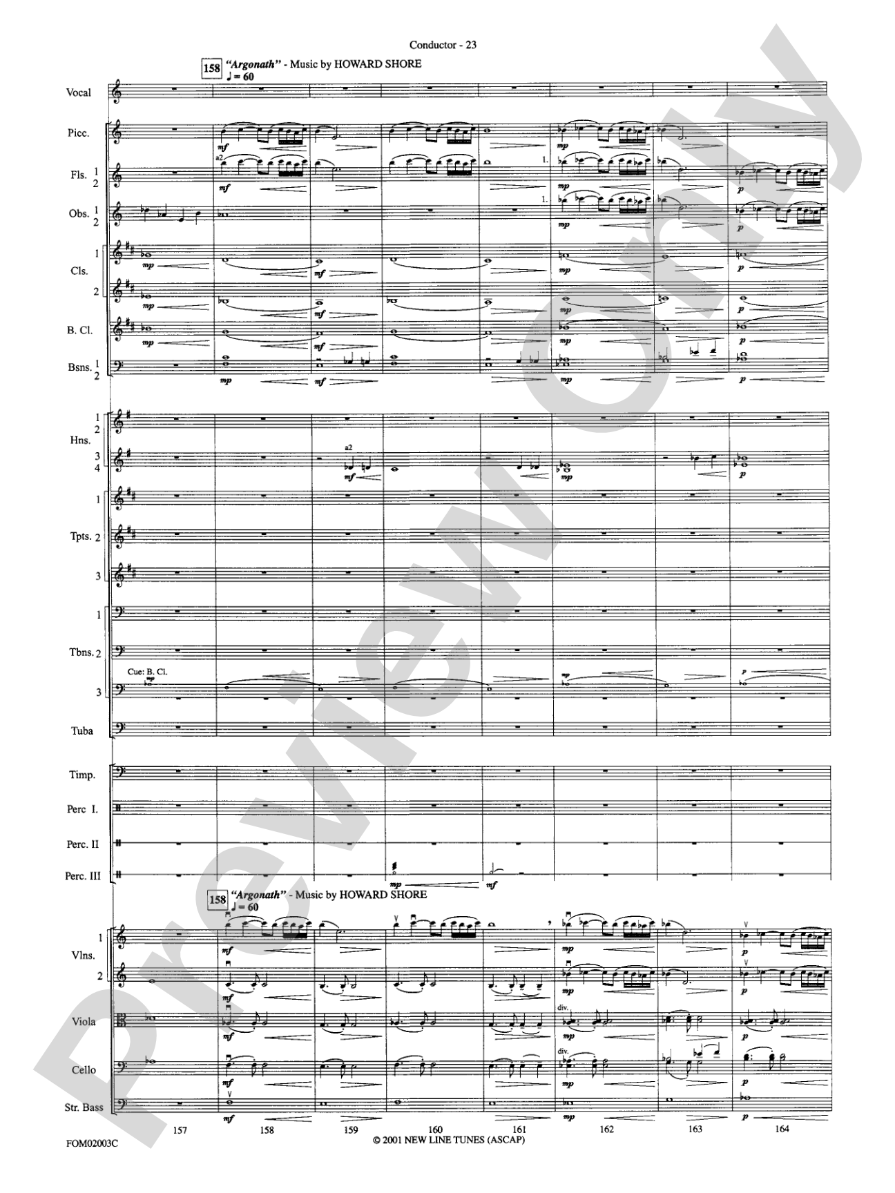 The Lord of the Rings: The Fellowship of the Ring, Symphonic Suite from: Full Orchestra Conductor Score & Parts