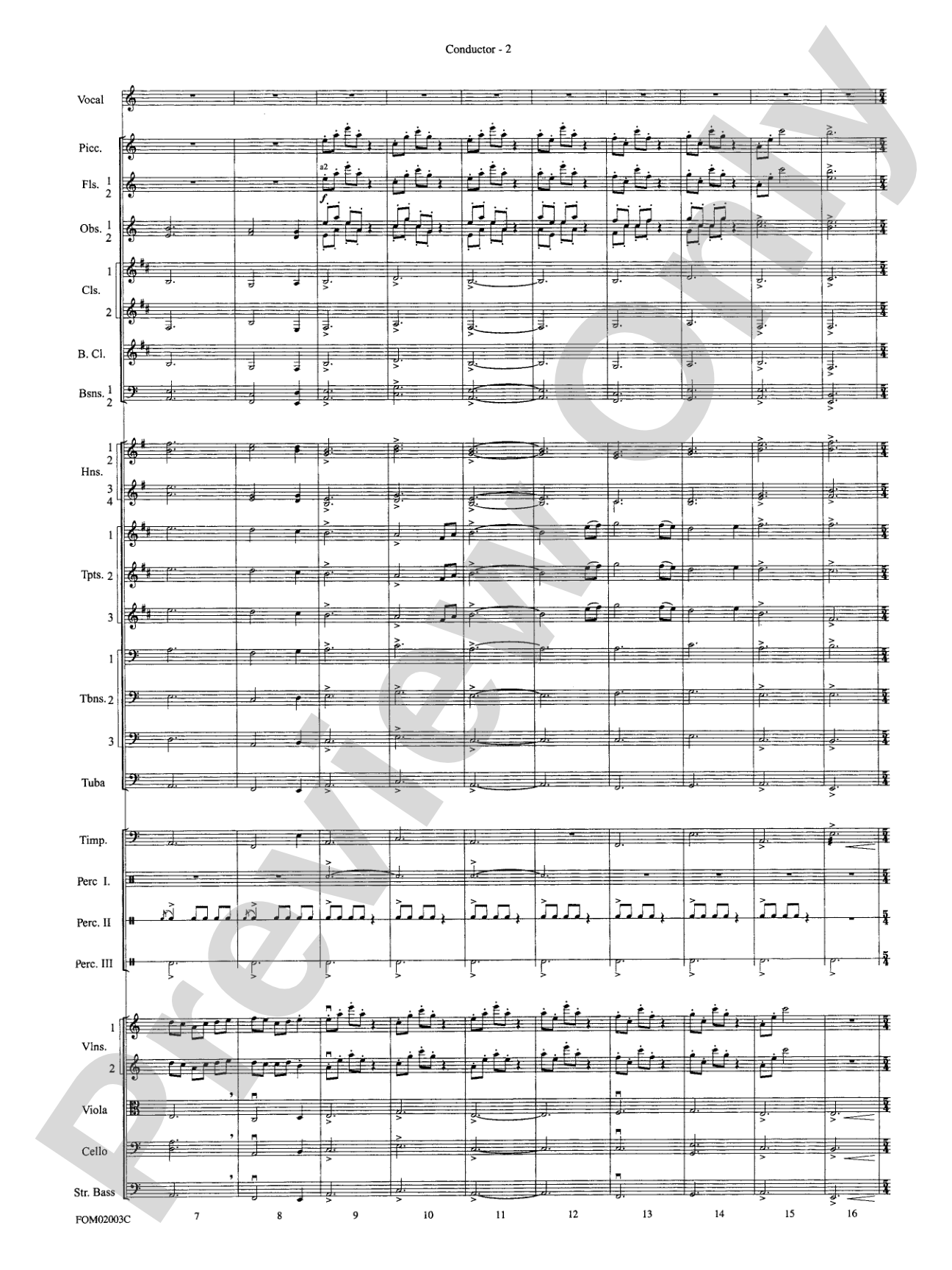 The Lord of the Rings: The Fellowship of the Ring, Symphonic Suite from: Full Orchestra Conductor Score & Parts
