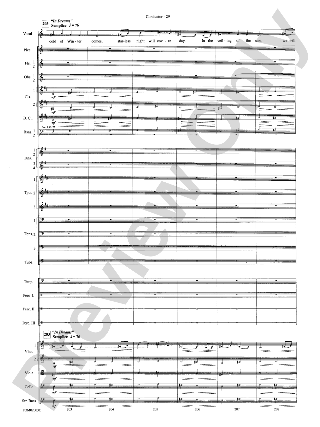 The Lord of the Rings: The Fellowship of the Ring, Symphonic Suite from: Full Orchestra Conductor Score & Parts