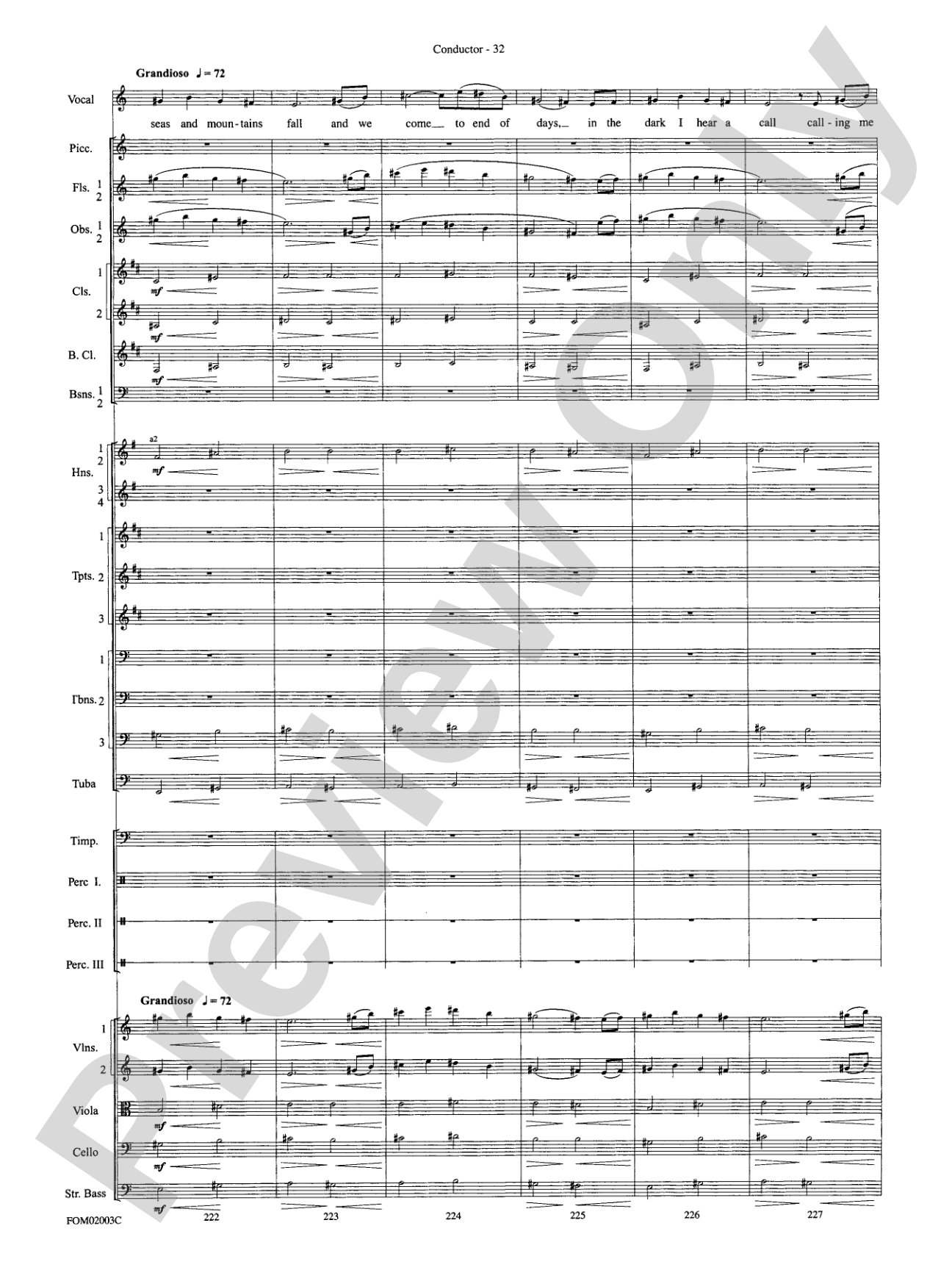 The Lord of the Rings: The Fellowship of the Ring, Symphonic Suite from: Full Orchestra Conductor Score & Parts