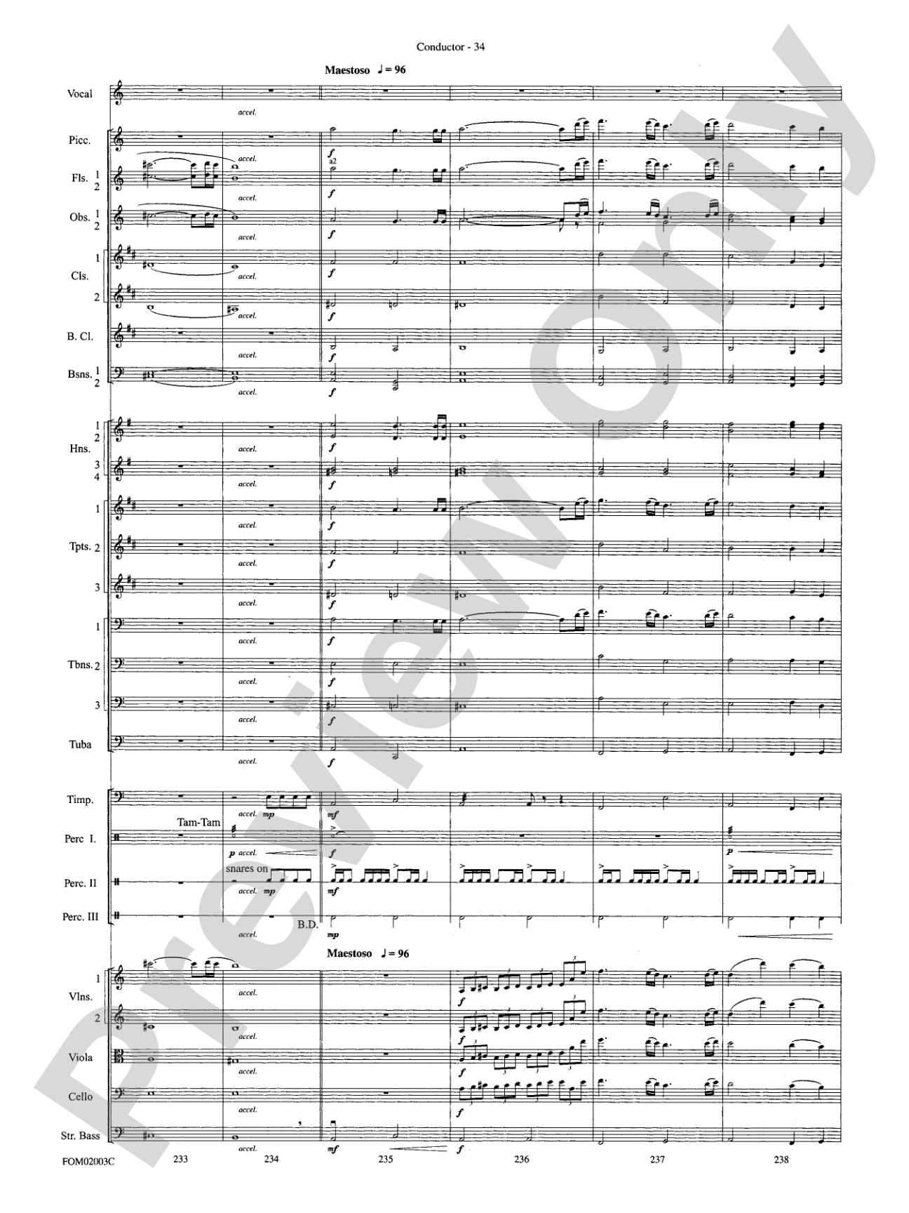 The Lord of the Rings: The Fellowship of the Ring, Symphonic Suite from: Full Orchestra Conductor Score & Parts