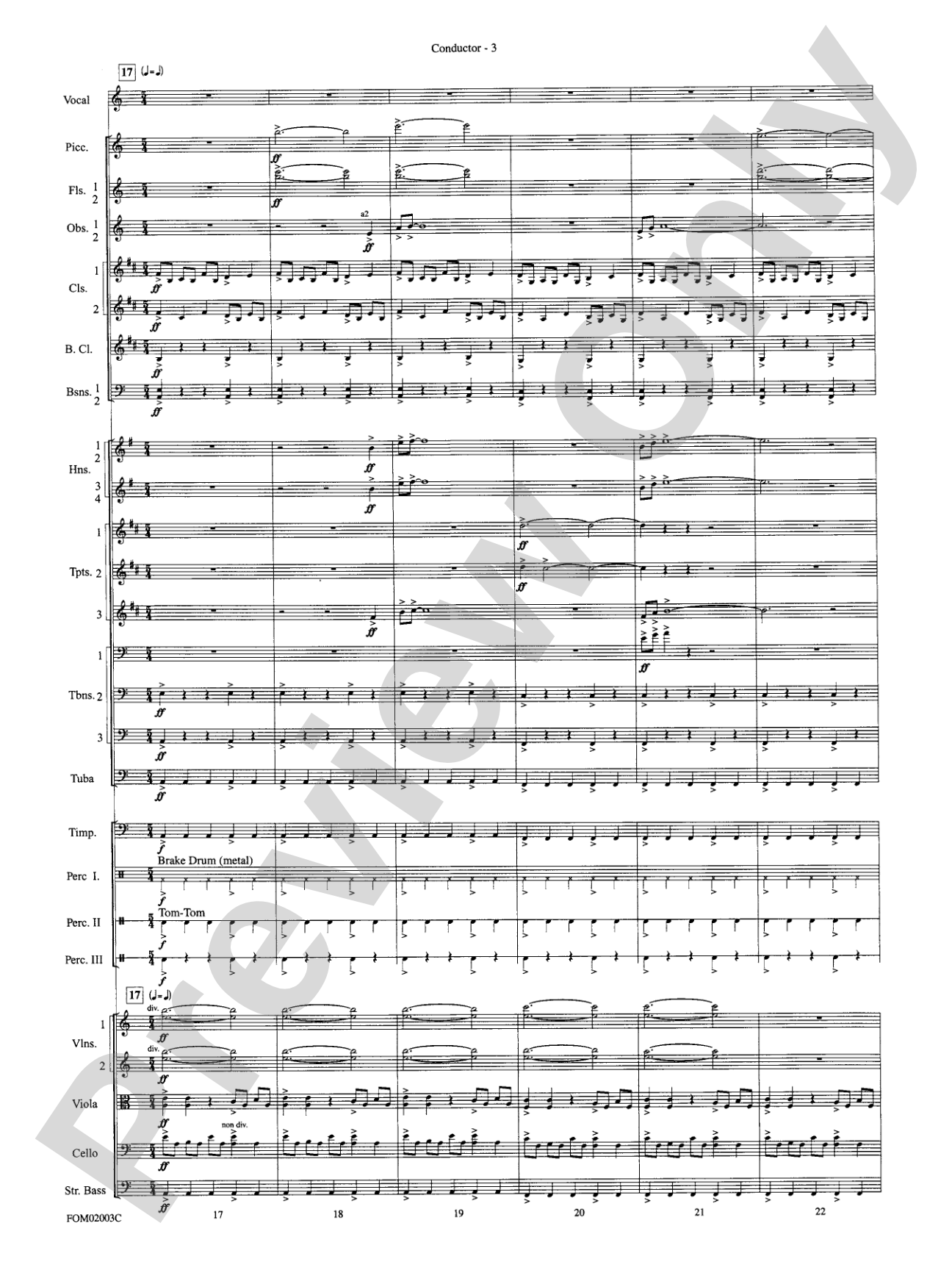 The Lord of the Rings: The Fellowship of the Ring, Symphonic Suite from: Full Orchestra Conductor Score & Parts