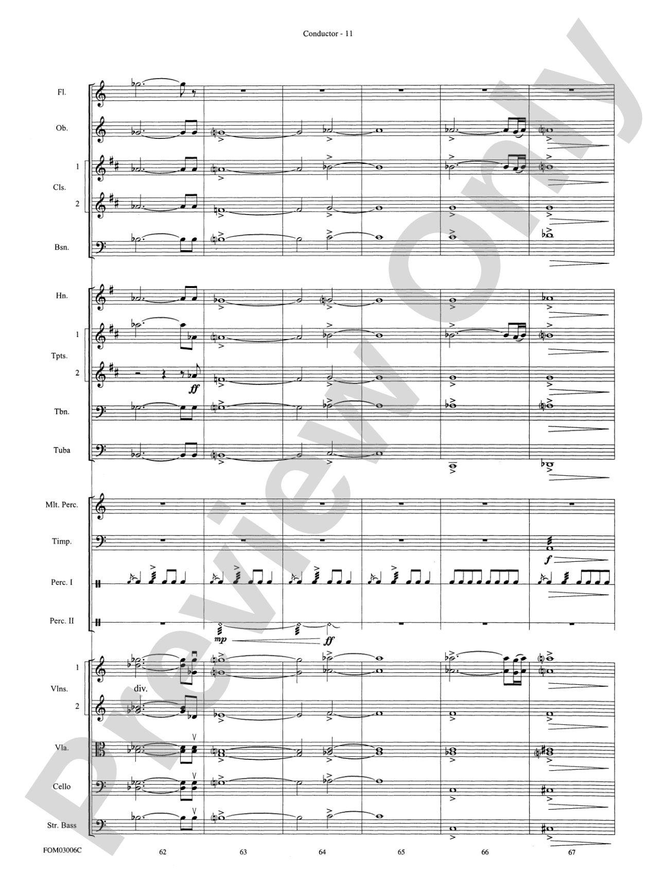 The Lord of the Rings: The Two Towers, Highlights from: Full Orchestra Conductor Score & Parts