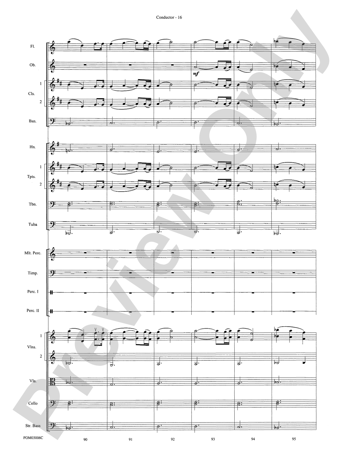 The Lord of the Rings: The Two Towers, Highlights from: Full Orchestra Conductor Score & Parts