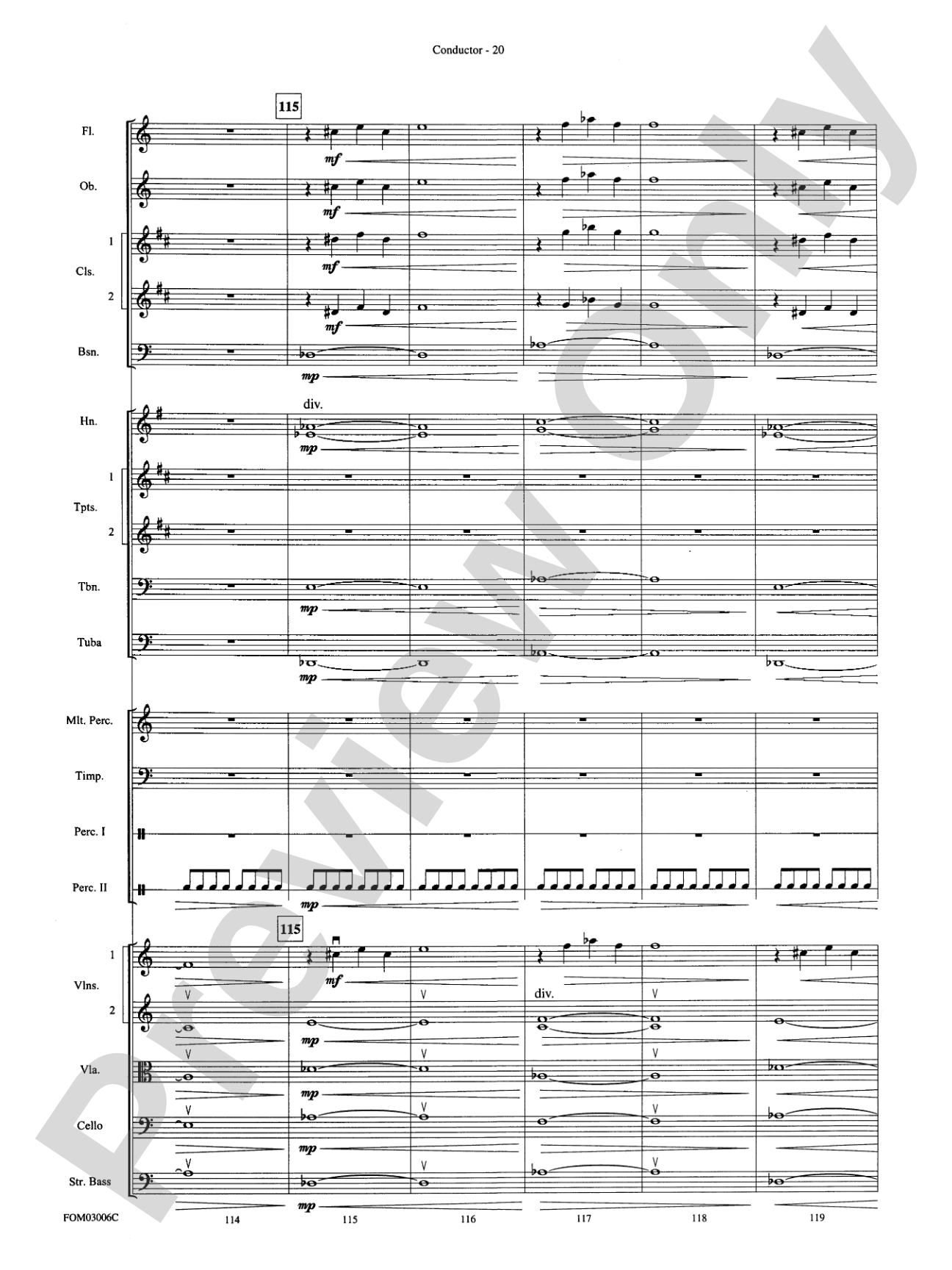 The Lord of the Rings: The Two Towers, Highlights from: Full Orchestra Conductor Score & Parts