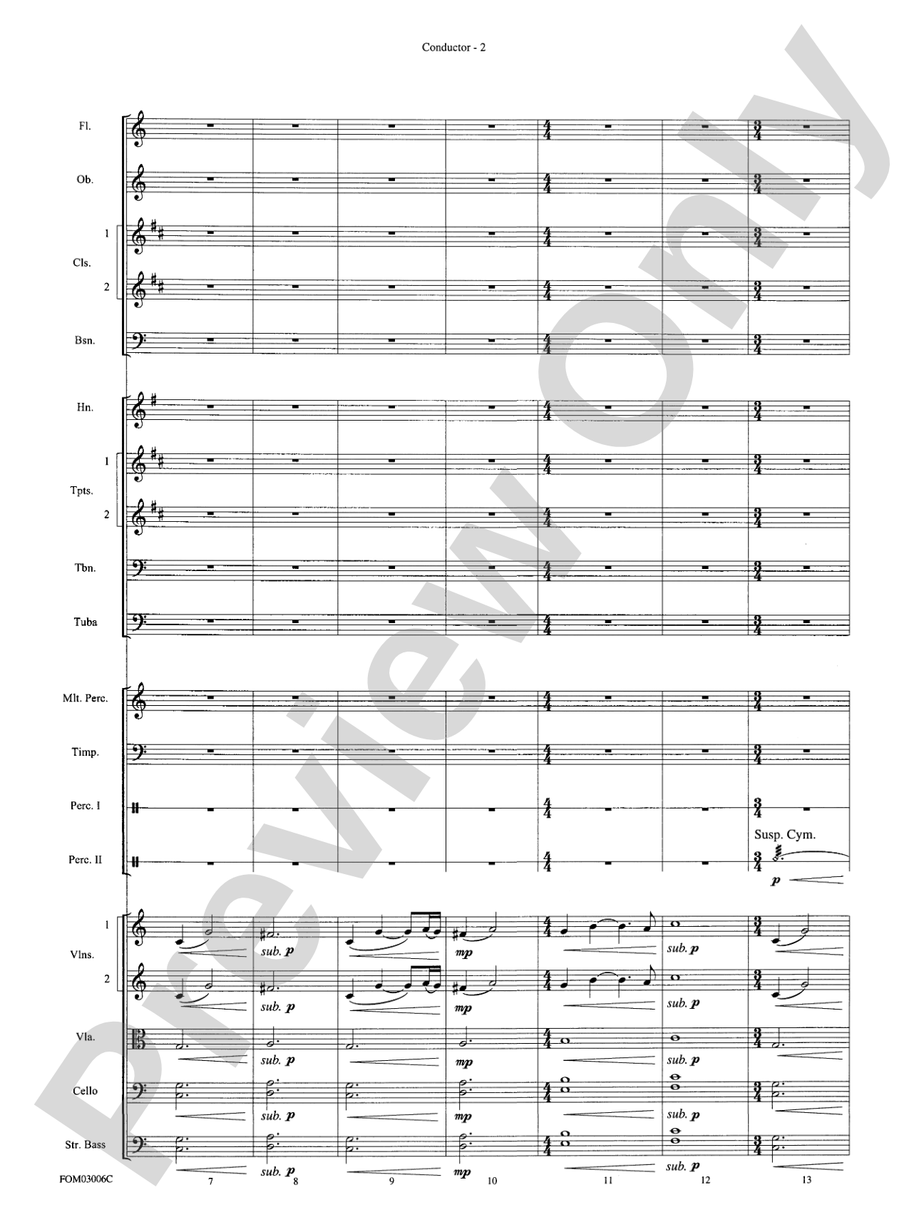 The Lord of the Rings: The Two Towers, Highlights from: Full Orchestra Conductor Score & Parts