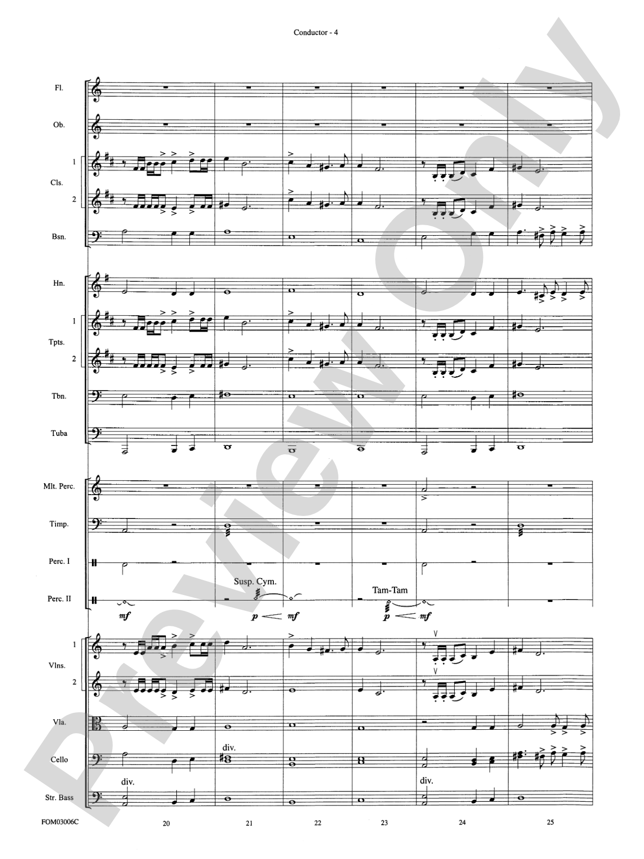 The Lord of the Rings: The Two Towers, Highlights from: Full Orchestra Conductor Score & Parts