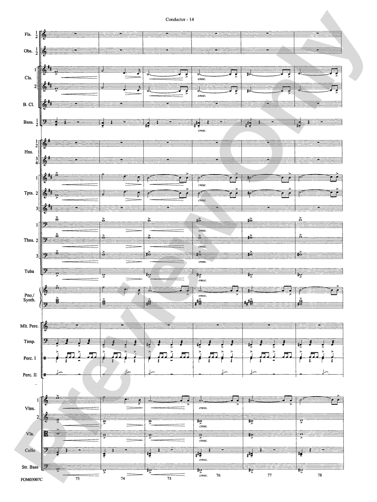 The Lord of the Rings: The Two Towers, Symphonic Suite from: Full Orchestra Conductor Score & Parts