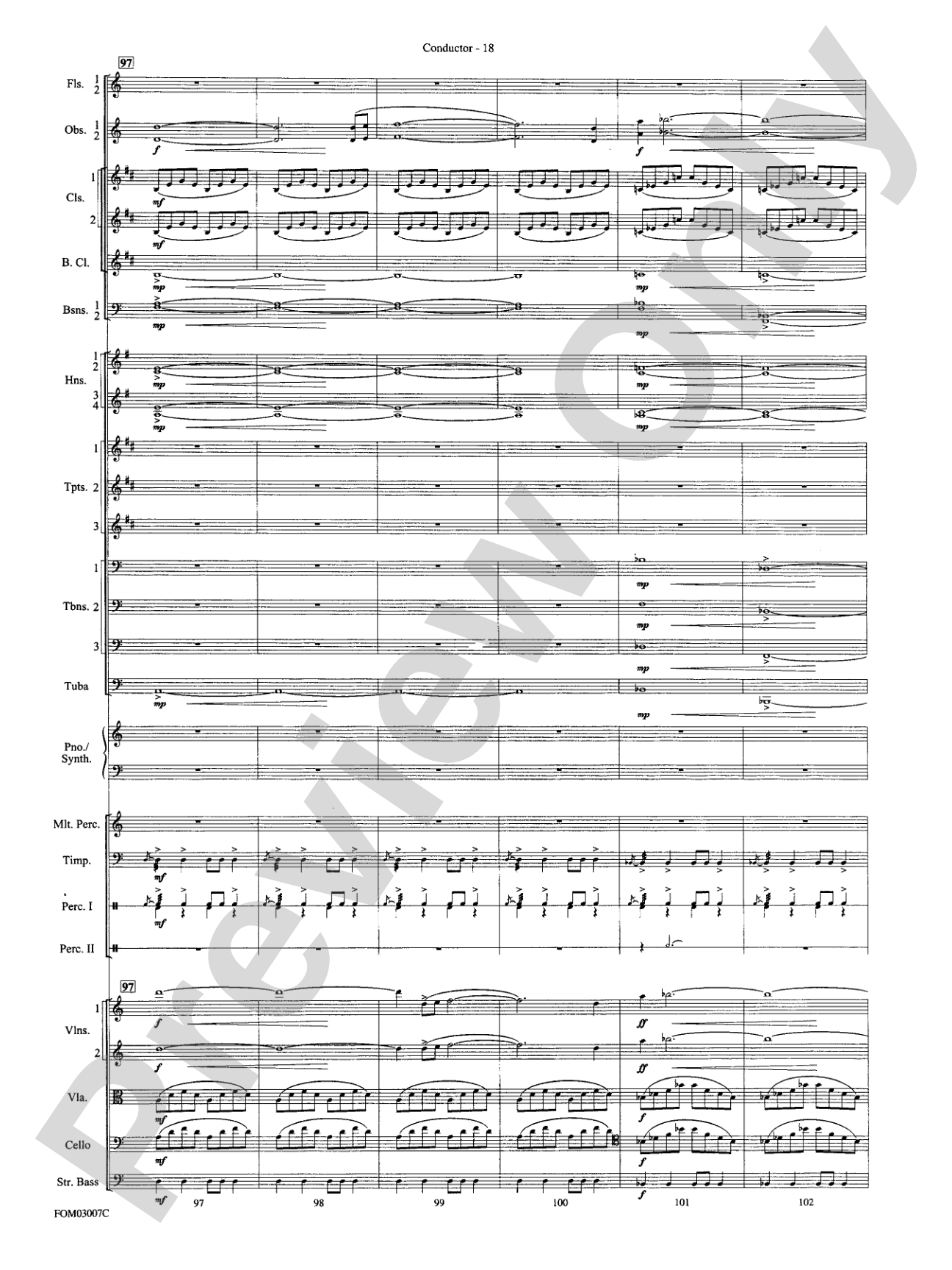 The Lord of the Rings: The Two Towers, Symphonic Suite from: Full Orchestra Conductor Score & Parts