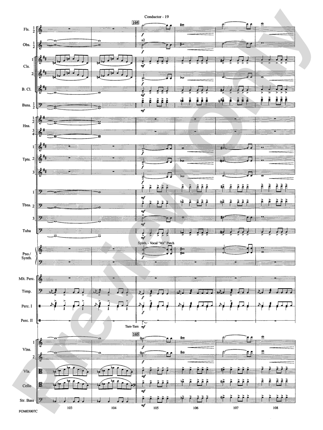The Lord of the Rings: The Two Towers, Symphonic Suite from: Full Orchestra Conductor Score & Parts
