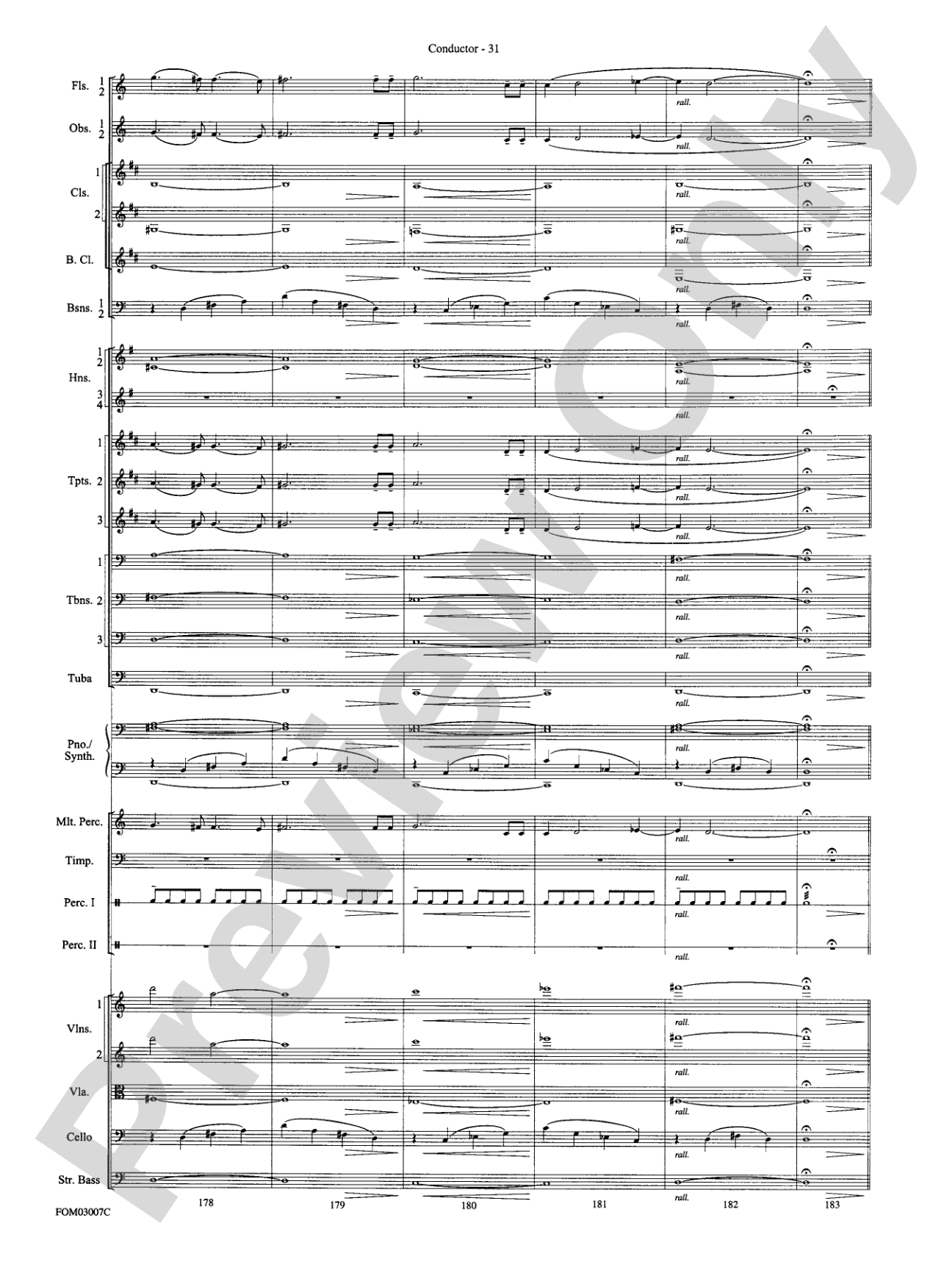 The Lord of the Rings: The Two Towers, Symphonic Suite from: Full Orchestra Conductor Score & Parts