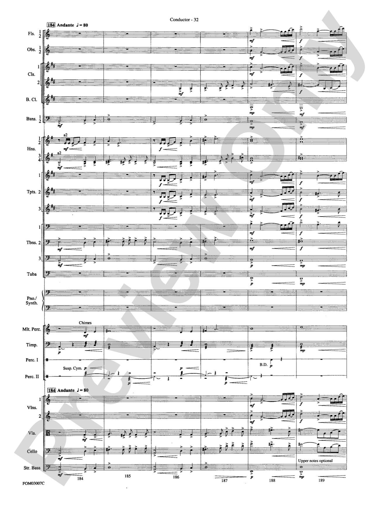 The Lord of the Rings: The Two Towers, Symphonic Suite from: Full Orchestra Conductor Score & Parts