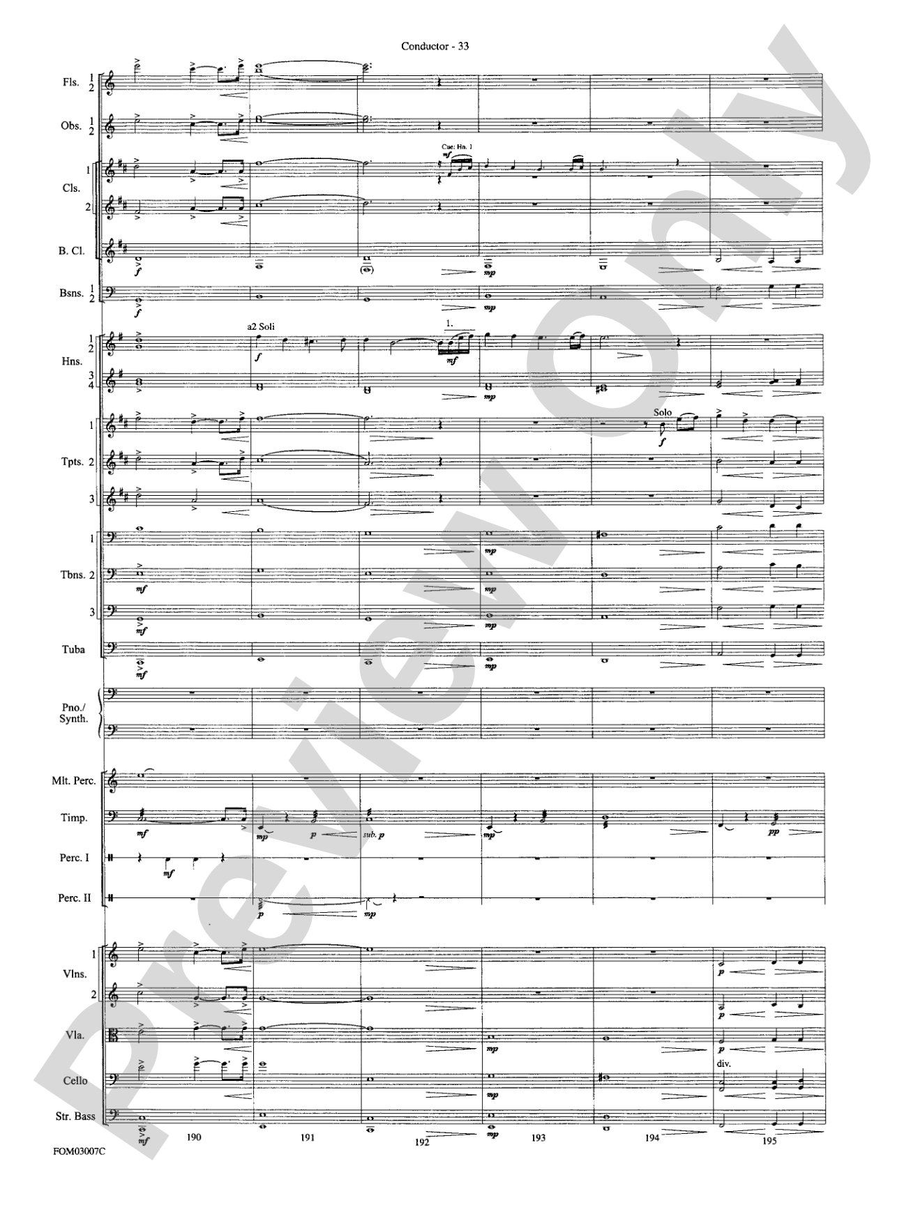 The Lord of the Rings: The Two Towers, Symphonic Suite from: Full Orchestra Conductor Score & Parts