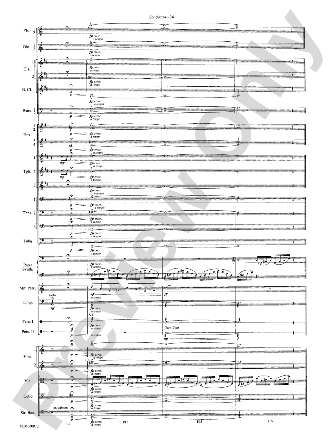 The Lord of the Rings: The Two Towers, Symphonic Suite from: Full Orchestra Conductor Score & Parts