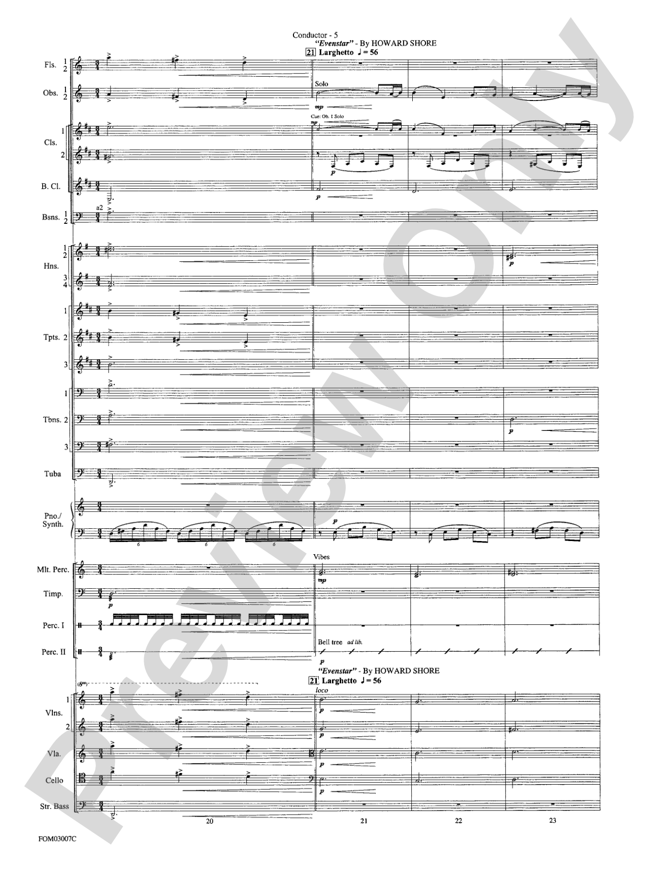 The Lord of the Rings: The Two Towers, Symphonic Suite from: Full Orchestra Conductor Score & Parts