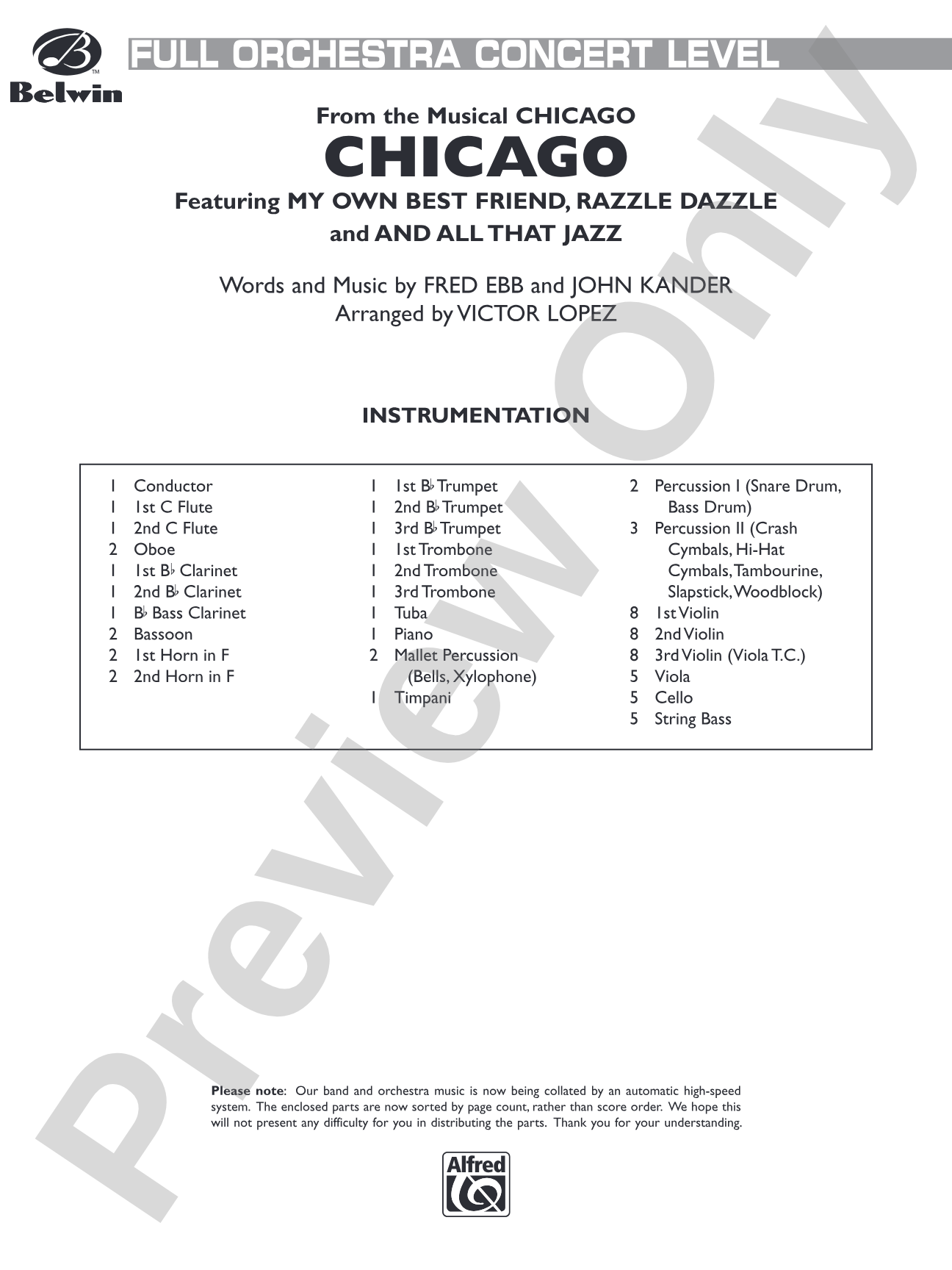 Chicago (from the musical Chicago): Score