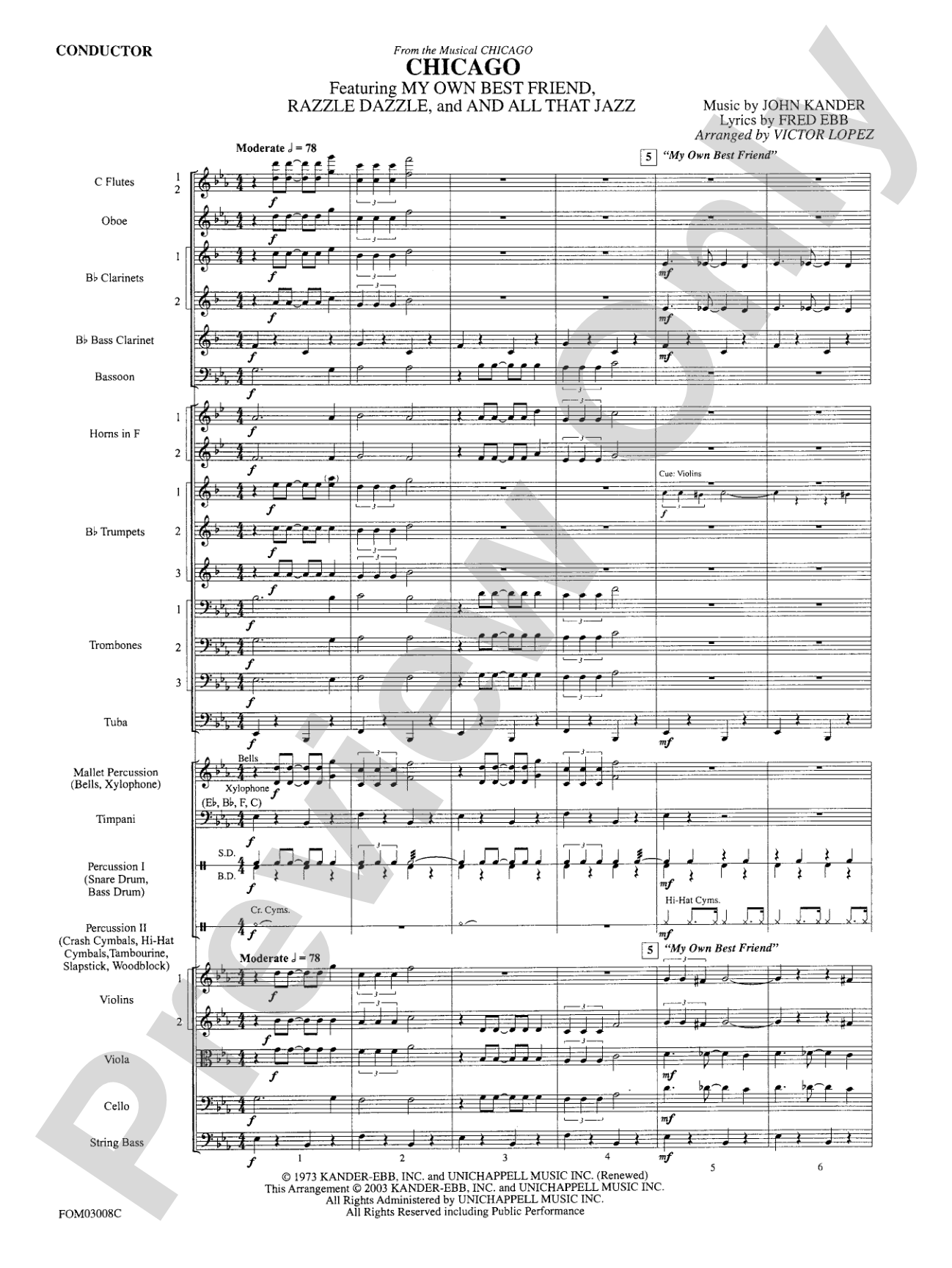 Chicago (from the musical Chicago): Score