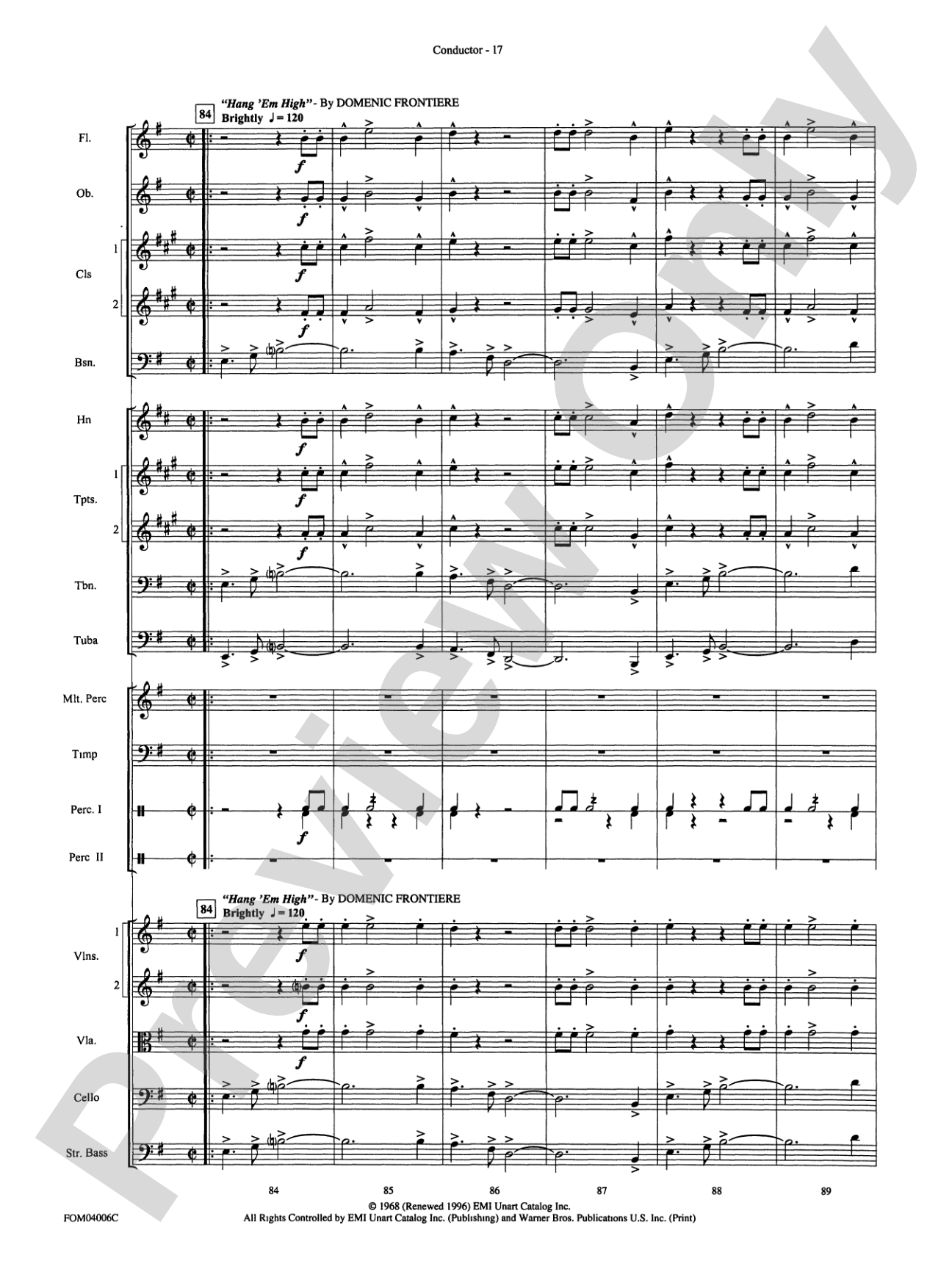 Go West! (Medley): Full Orchestra Conductor Score & Parts