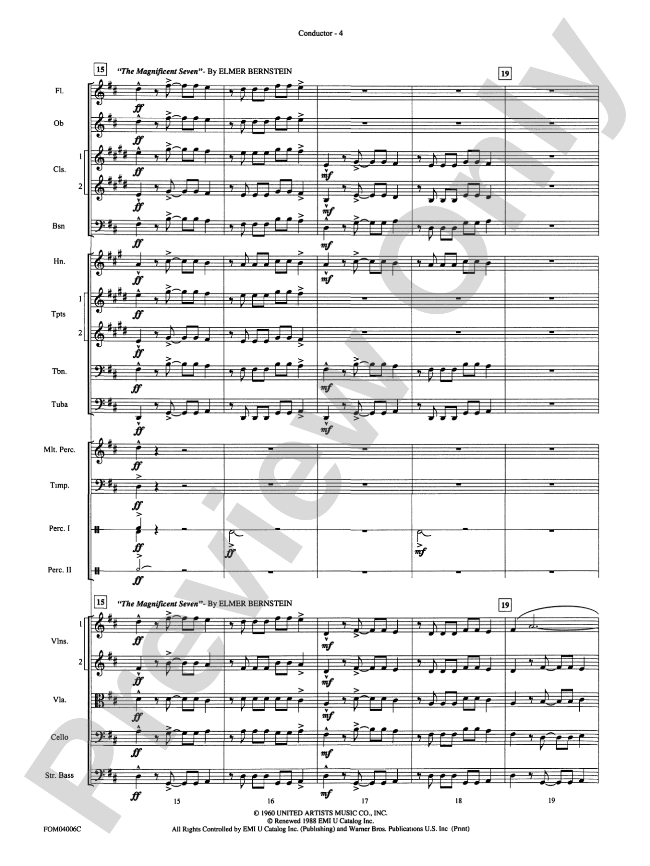 Go West! (Medley): Full Orchestra Conductor Score & Parts