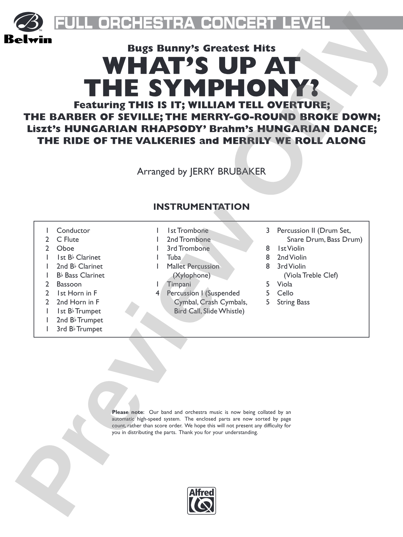 What's Up at the Symphony? (Bugs Bunny's Greatest Hits): Score