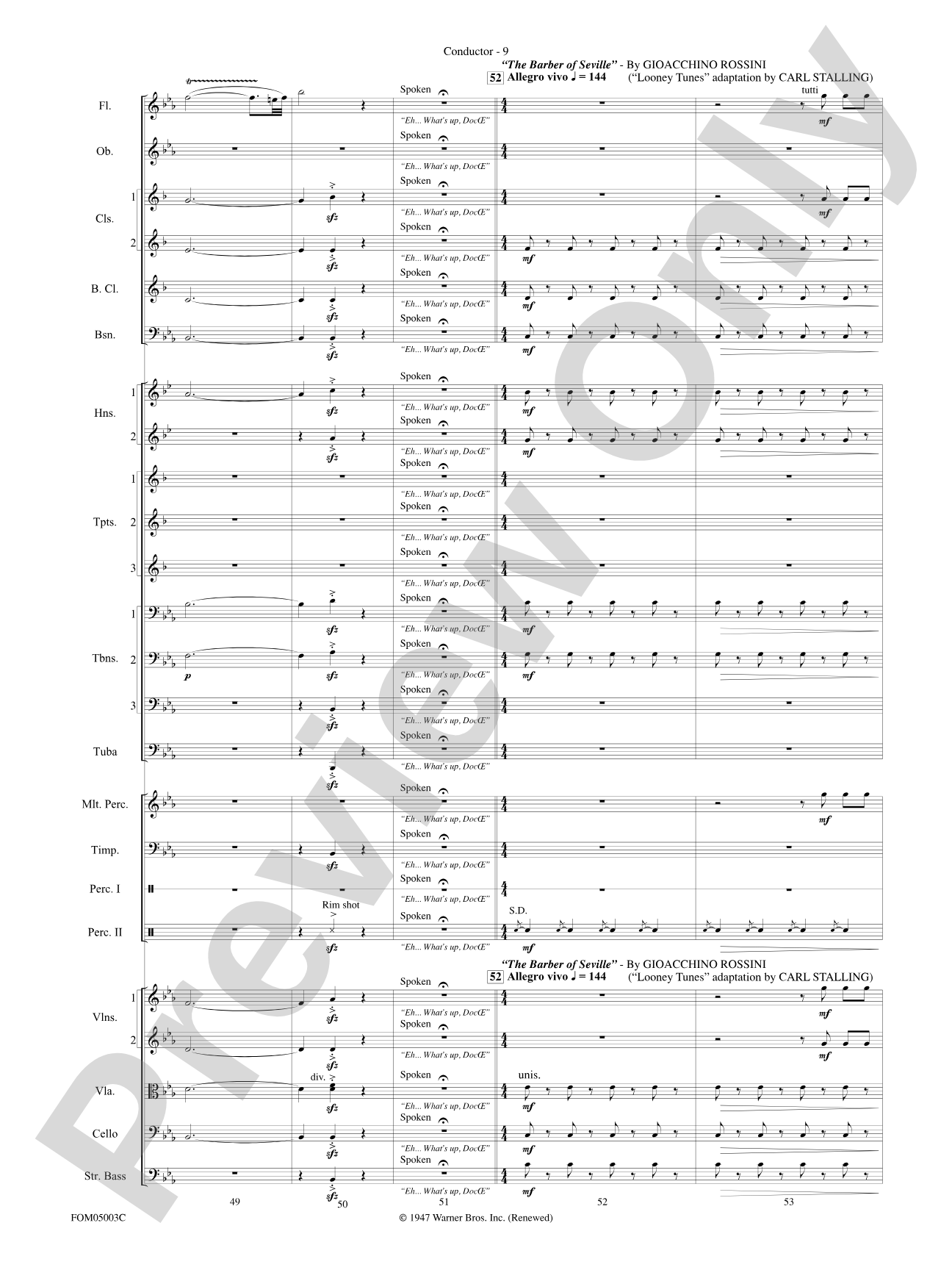 What's Up at the Symphony? (Bugs Bunny's Greatest Hits): Score