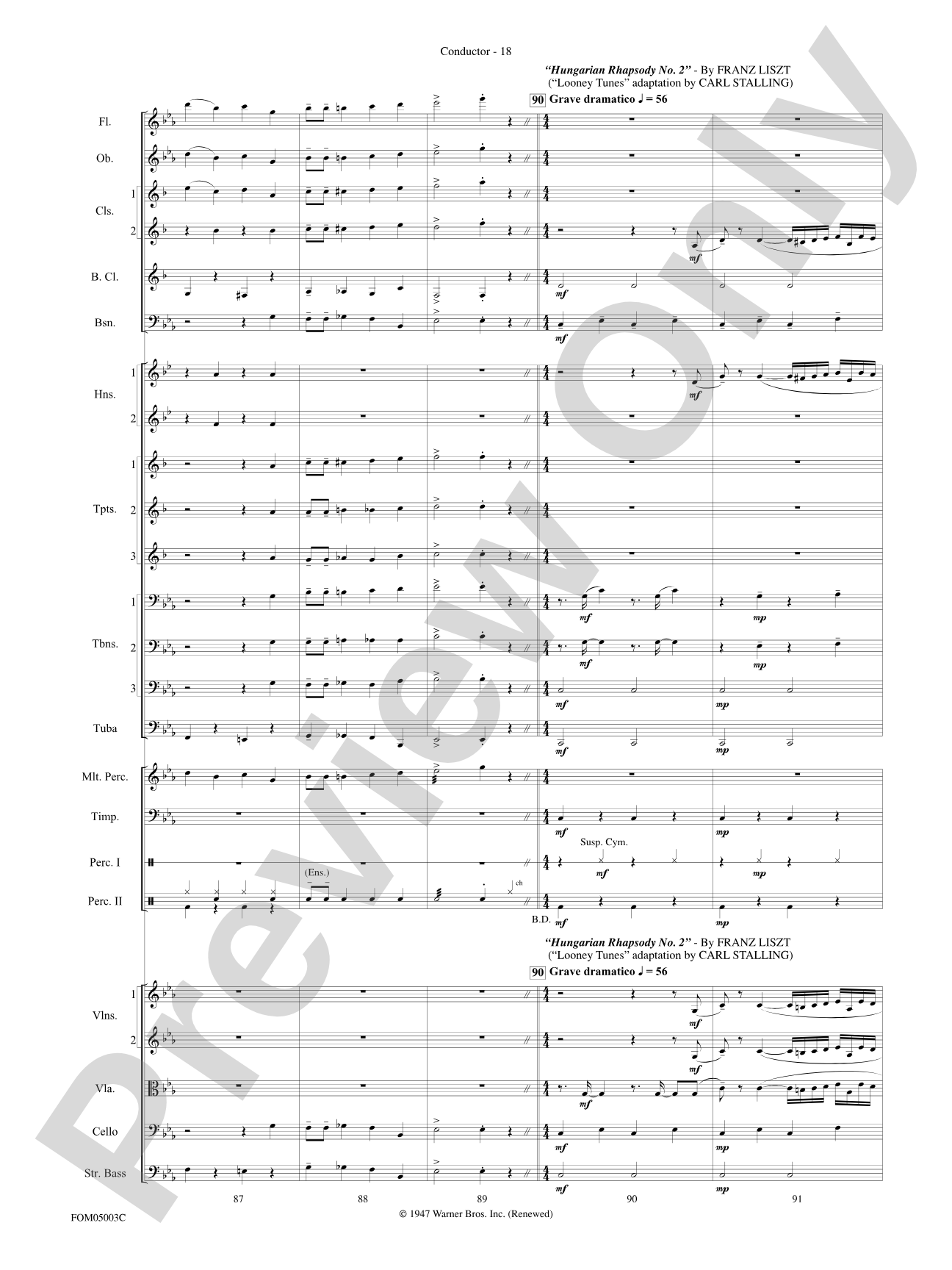 What's Up at the Symphony? (Bugs Bunny's Greatest Hits): Score