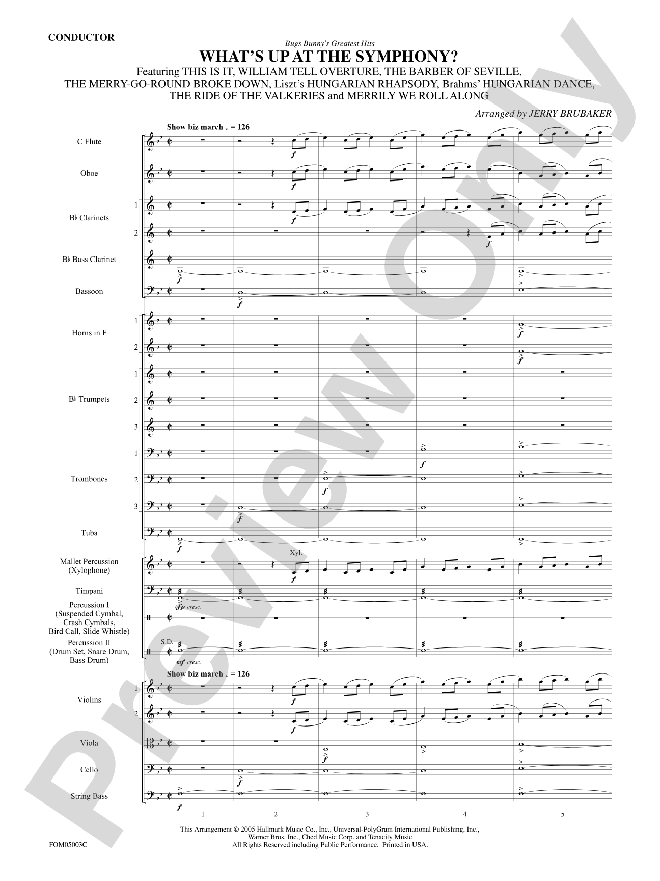 What's Up at the Symphony? (Bugs Bunny's Greatest Hits): Score