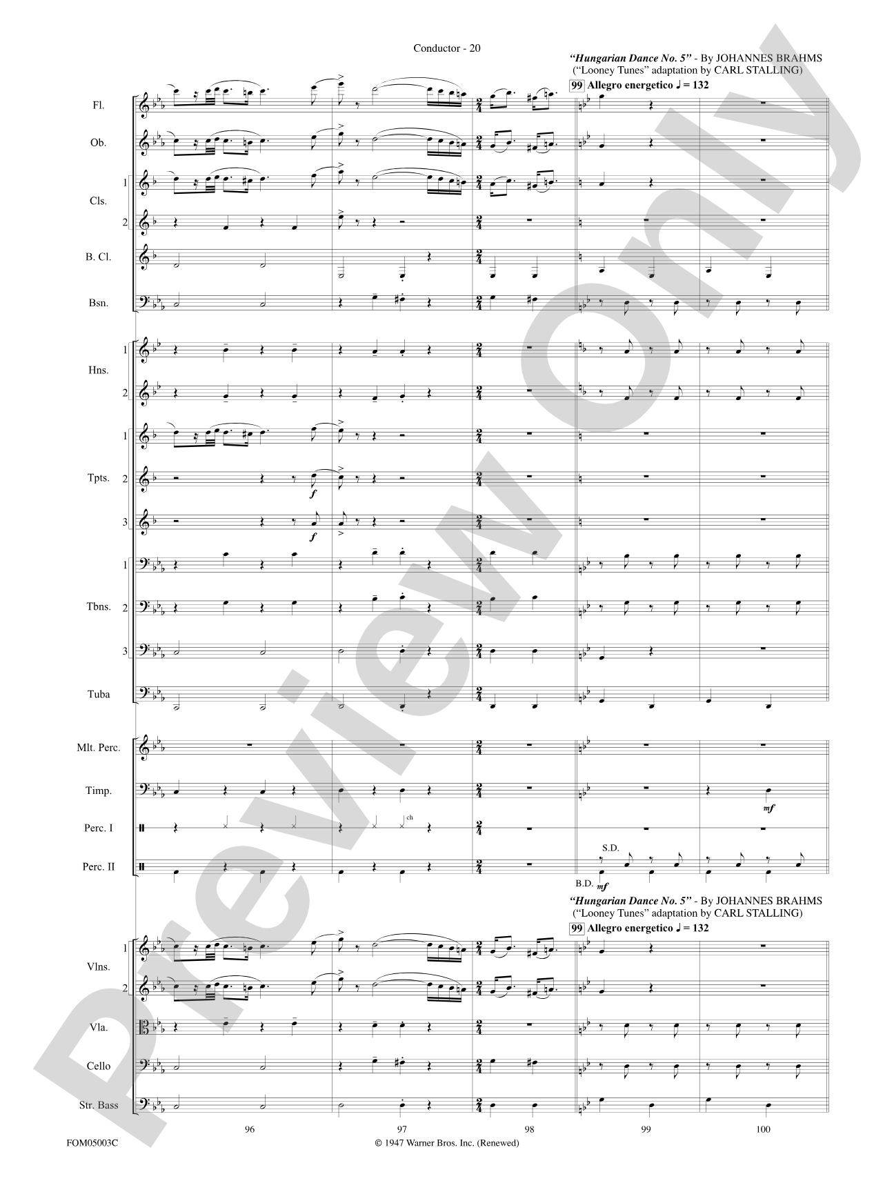 What's Up at the Symphony? (Bugs Bunny's Greatest Hits): Score