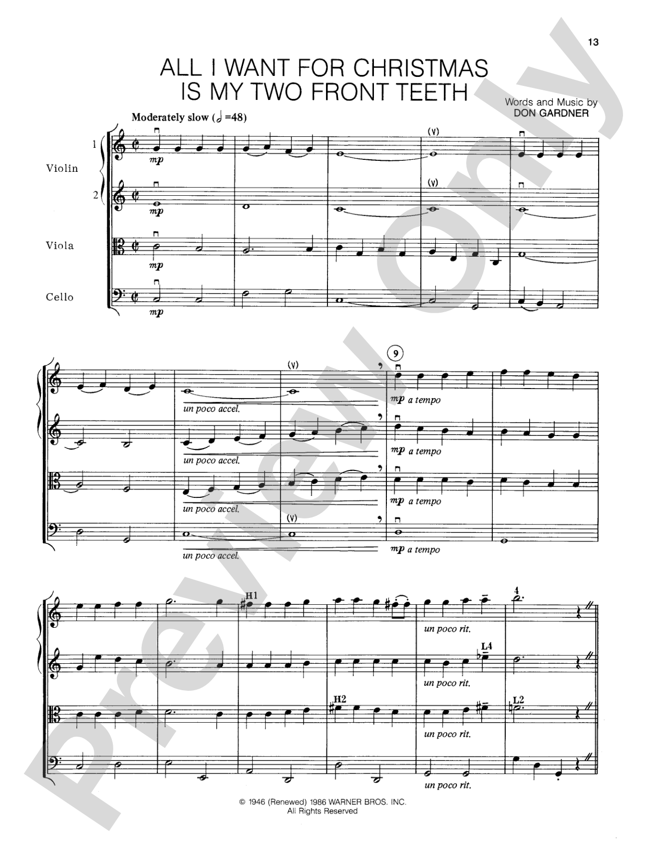 A Pop Christmas Collection: String Quartet Full Score & Parts