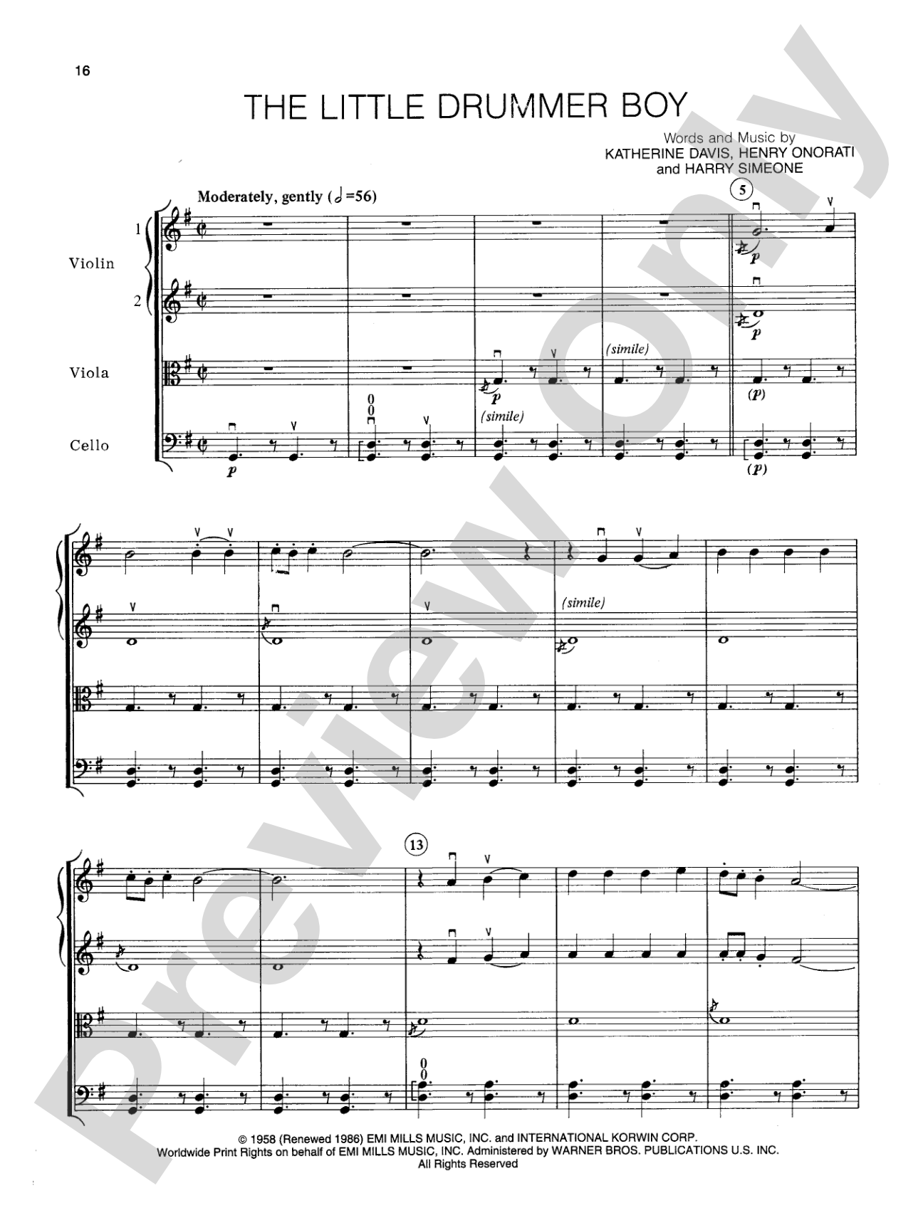 A Pop Christmas Collection: String Quartet Full Score & Parts