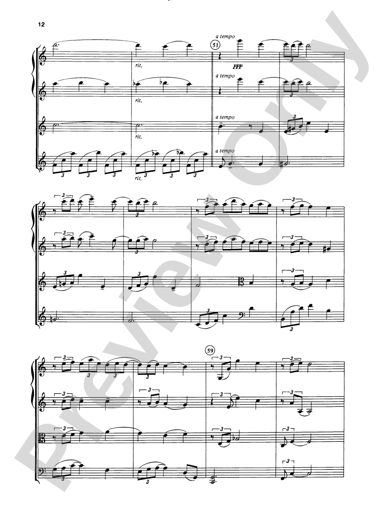 Great Classical Themes: String Quartet Full Score & Parts