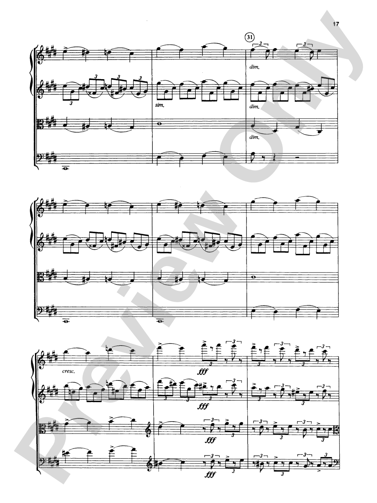 Great Classical Themes: String Quartet Full Score & Parts