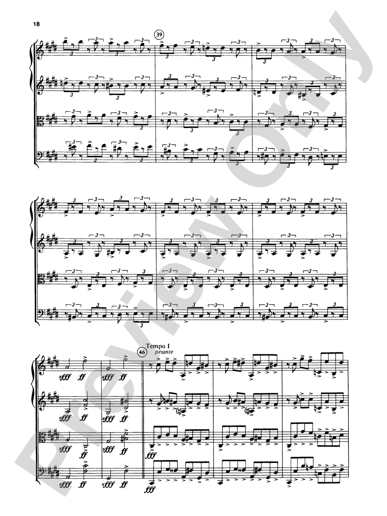 Great Classical Themes: String Quartet Full Score & Parts