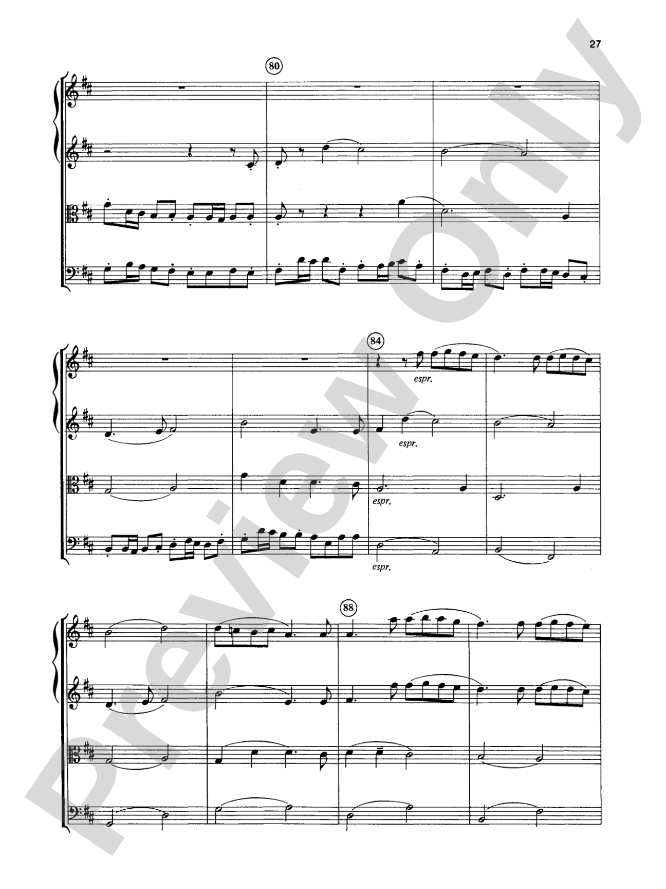 Great Classical Themes: String Quartet Full Score & Parts