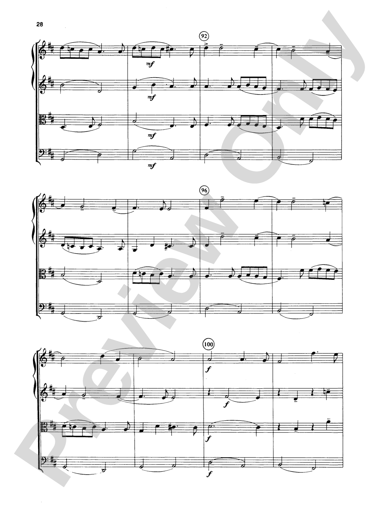 Great Classical Themes: String Quartet Full Score & Parts