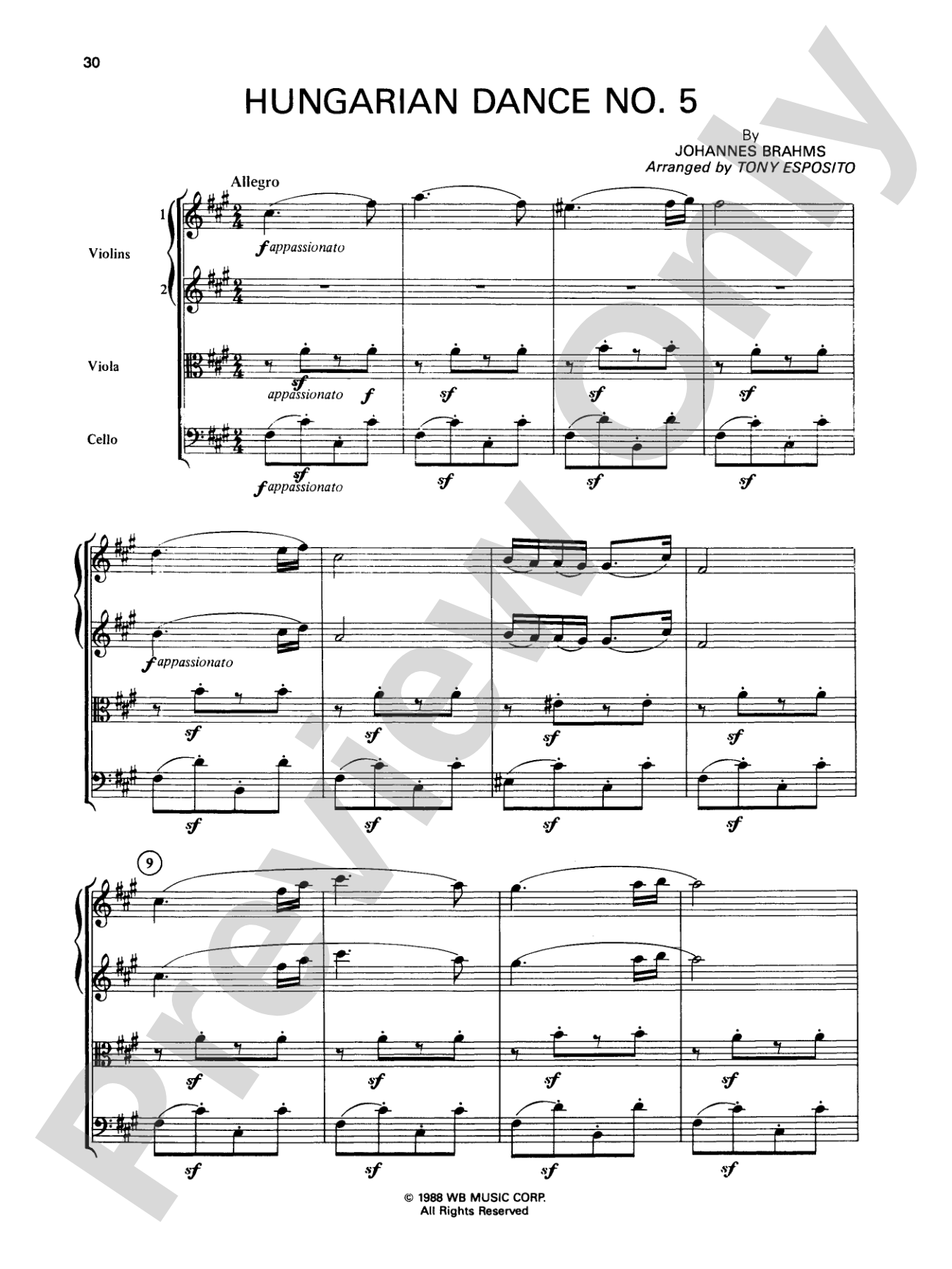 Great Classical Themes: String Quartet Full Score & Parts