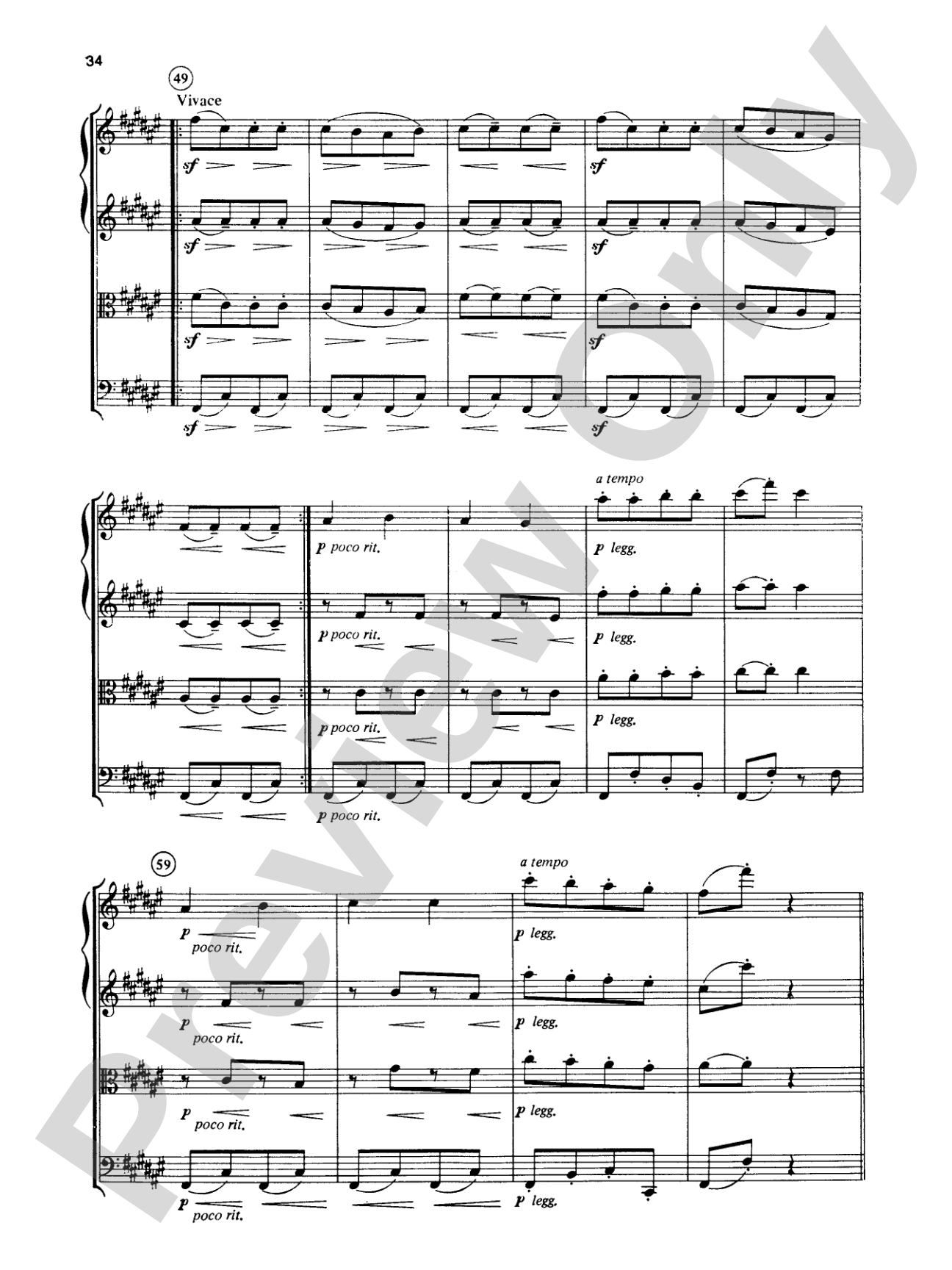 Great Classical Themes: String Quartet Full Score & Parts