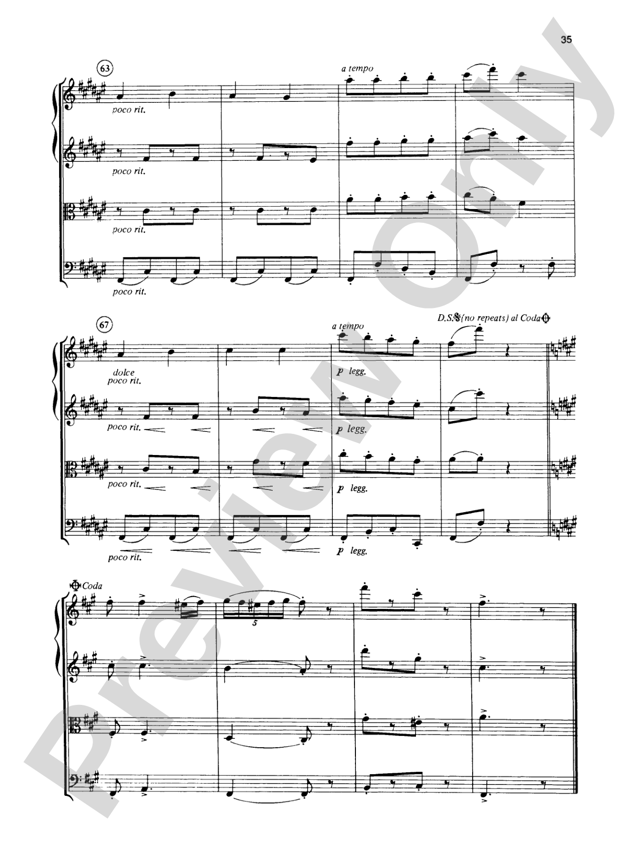 Great Classical Themes: String Quartet Full Score & Parts