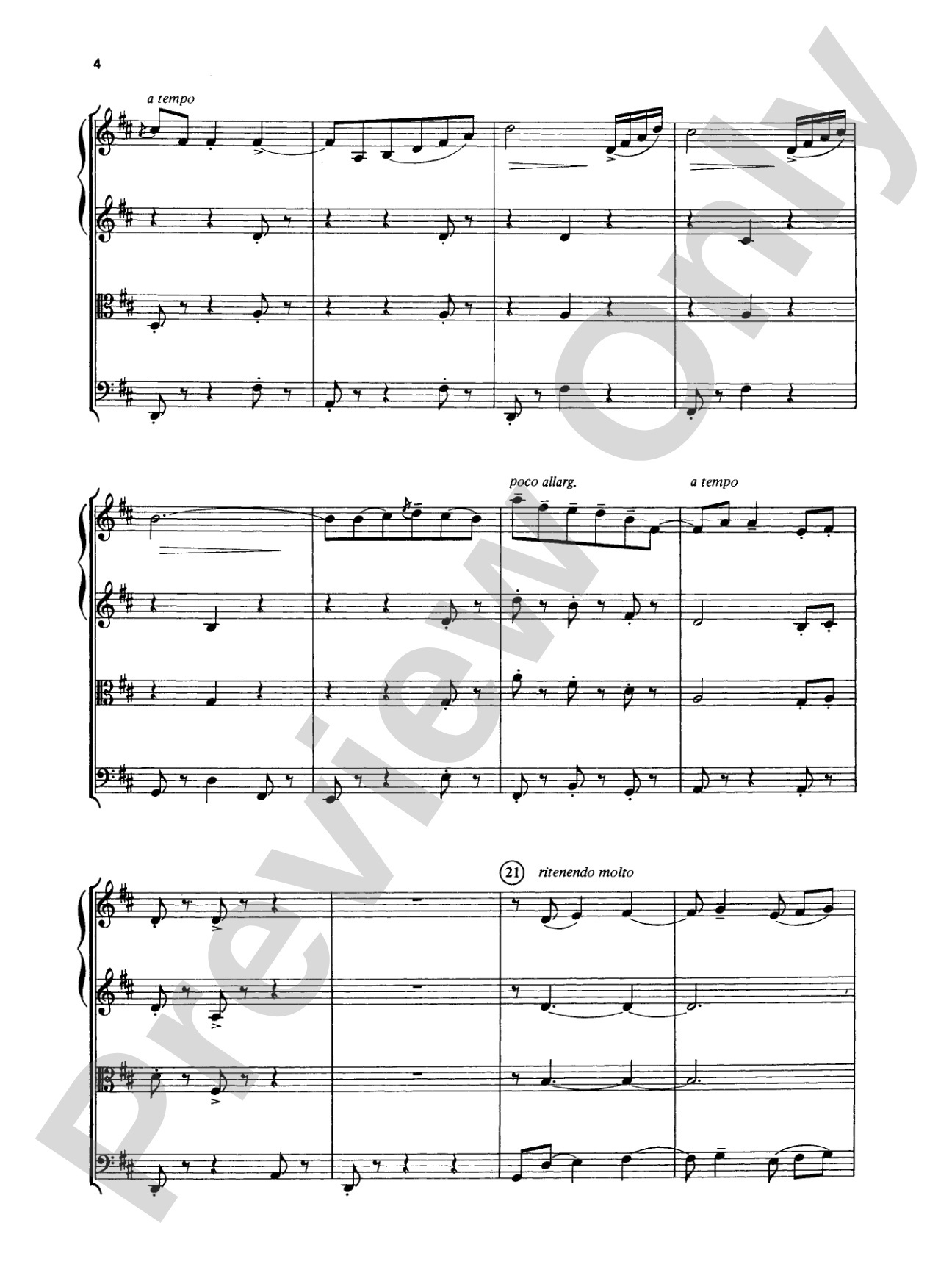 Great Classical Themes: String Quartet Full Score & Parts