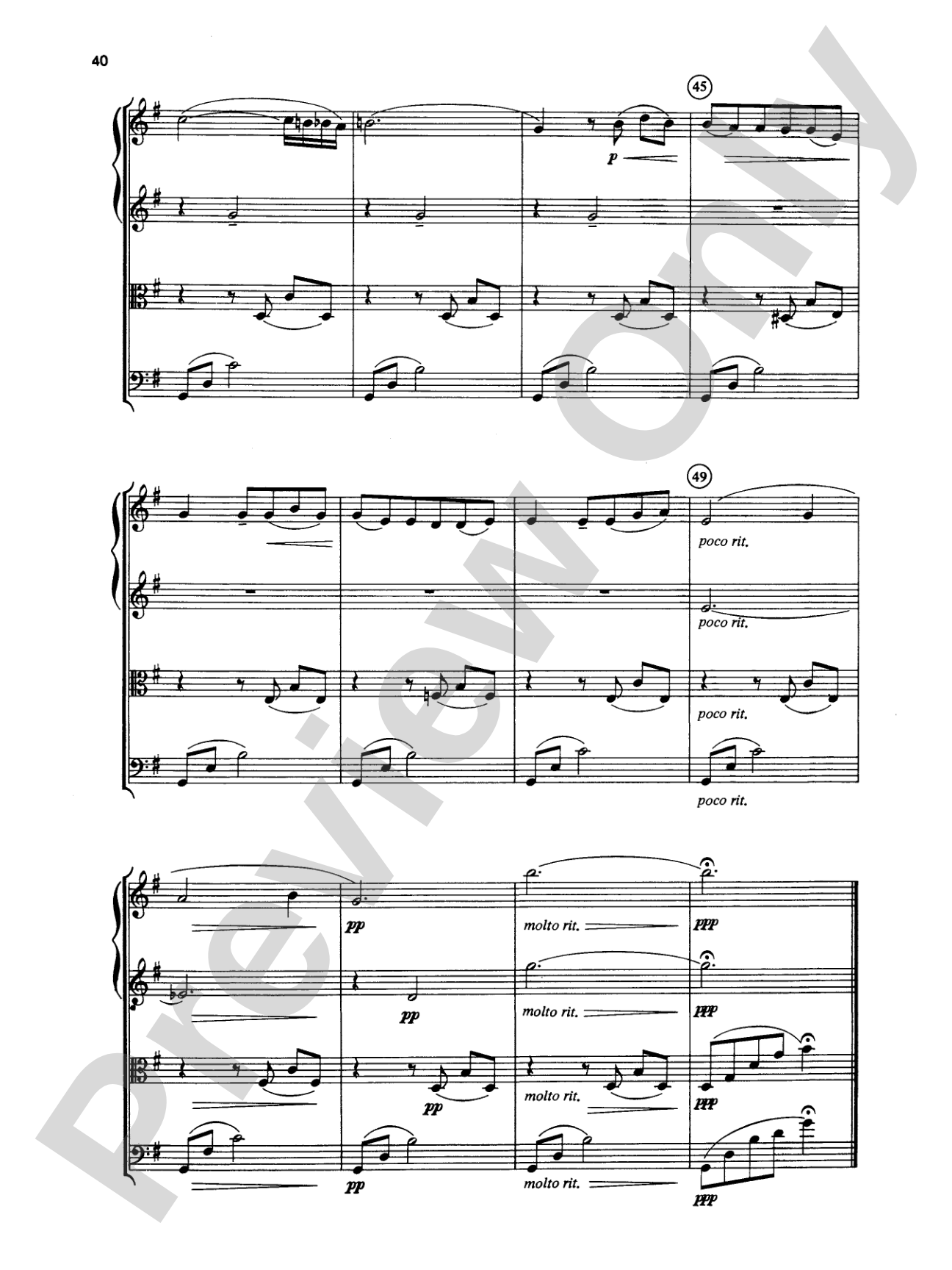 Great Classical Themes: String Quartet Full Score & Parts